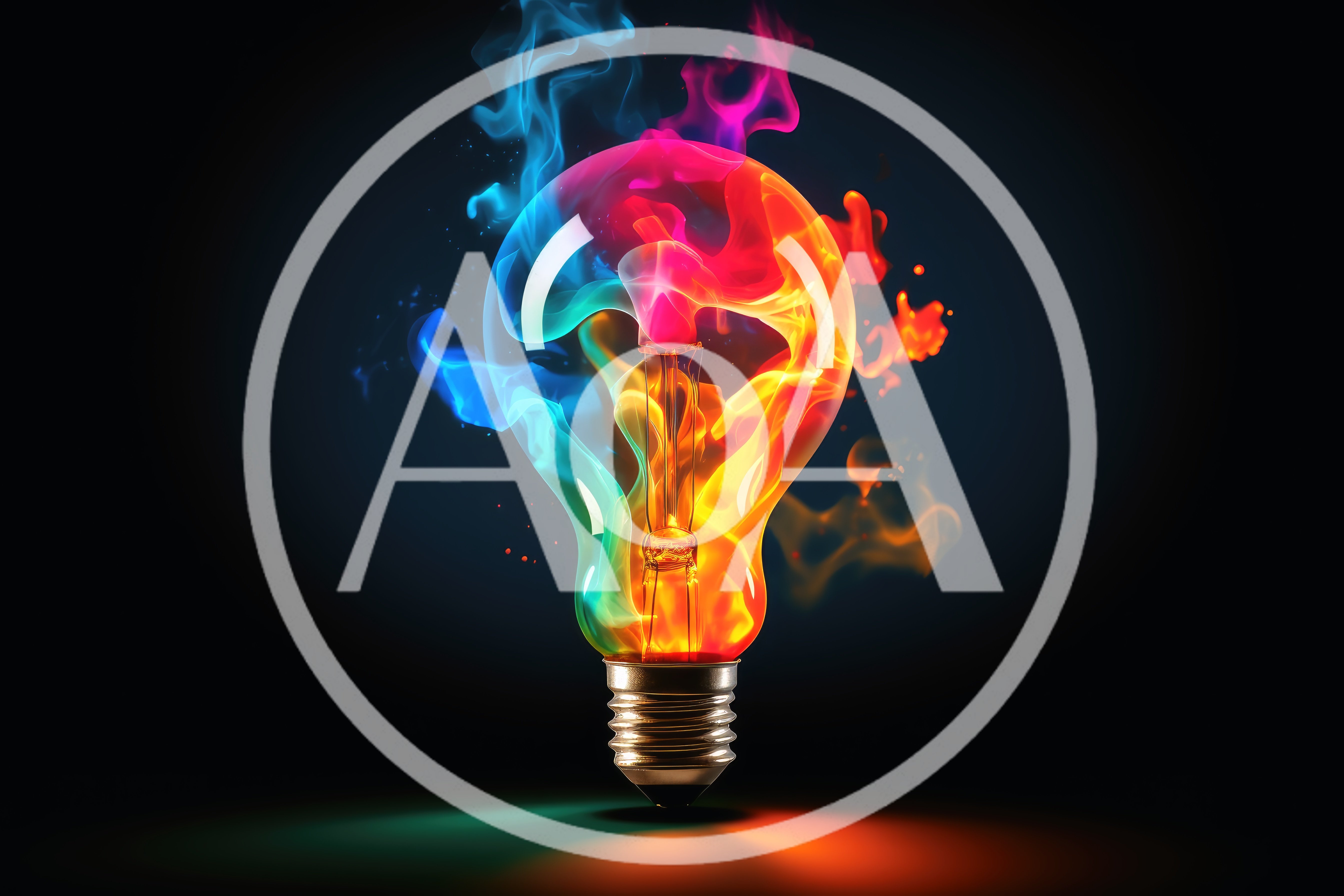 Light Bulb Filled With Colorful Swirling Smoke