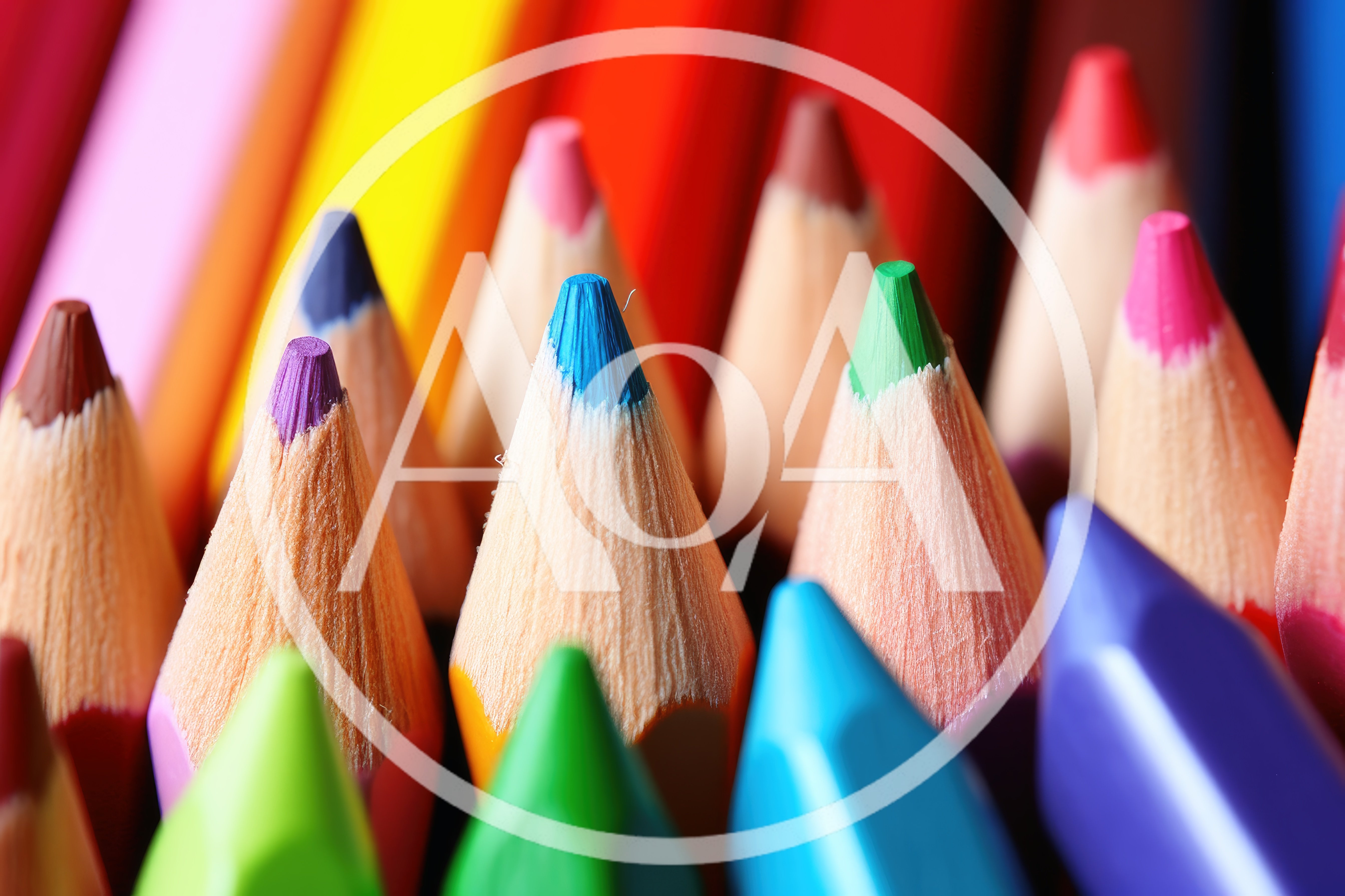 Macro Shot Of Colorful Sharpened Pencils