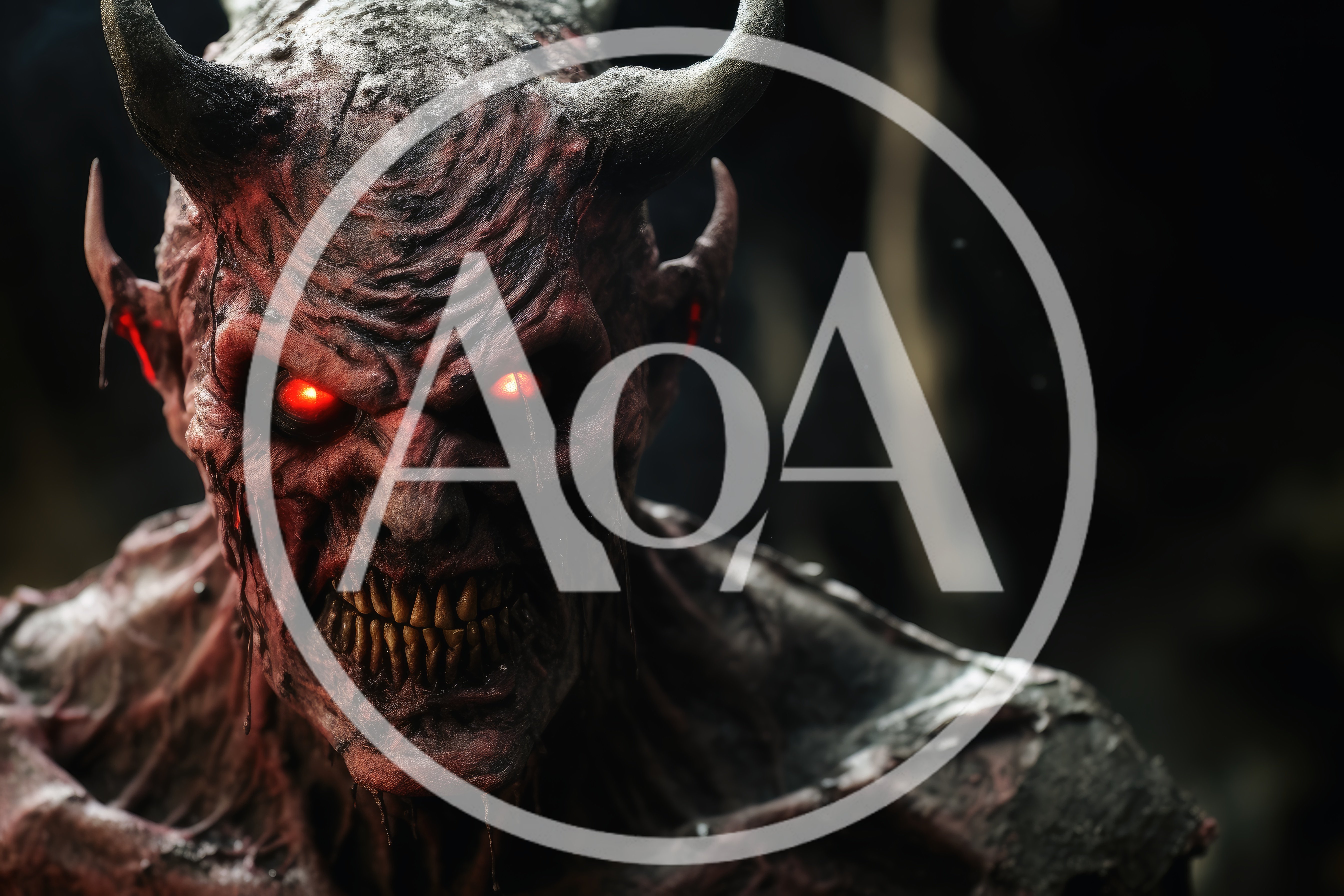 Close Up Portrait Of A Terrifying Demonic Creature