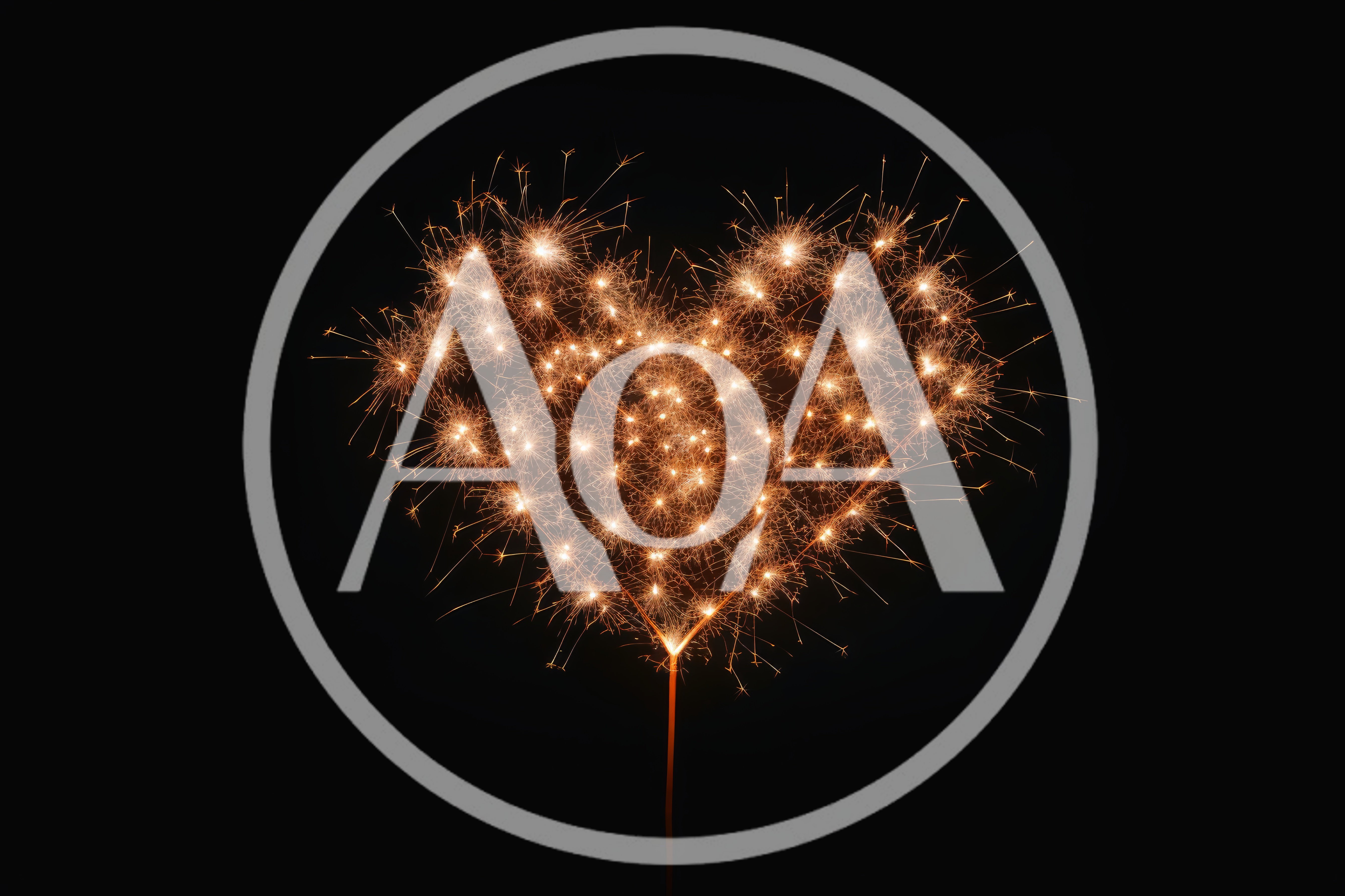 Sparkler Heart Shape Against Black Background