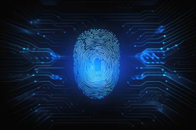 Digital Fingerprint Biometric Security Concept