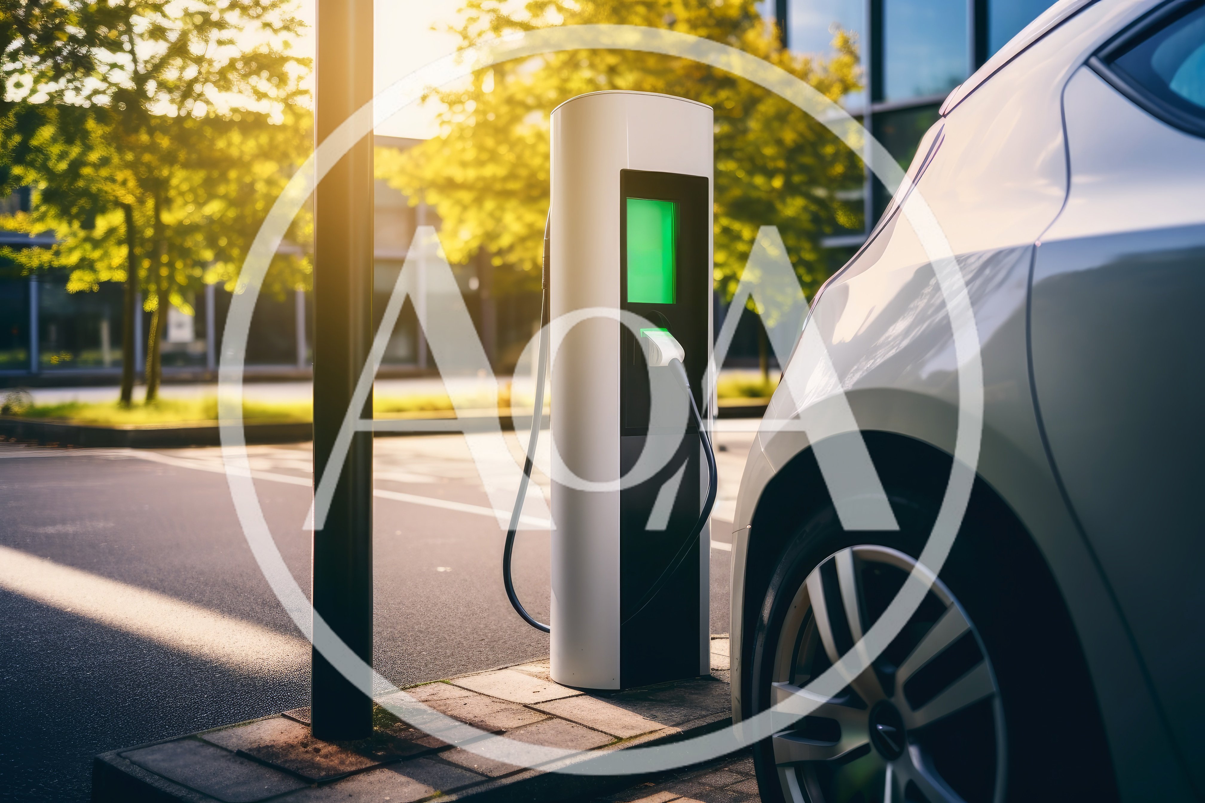 Electric Vehicle Charging At A Modern Outdoor Station