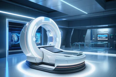 Futuristic Medical Imaging Scanner In High Tech Laboratory