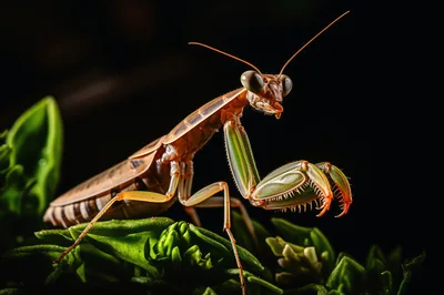 Macro Close Up Of A Praying Mantis