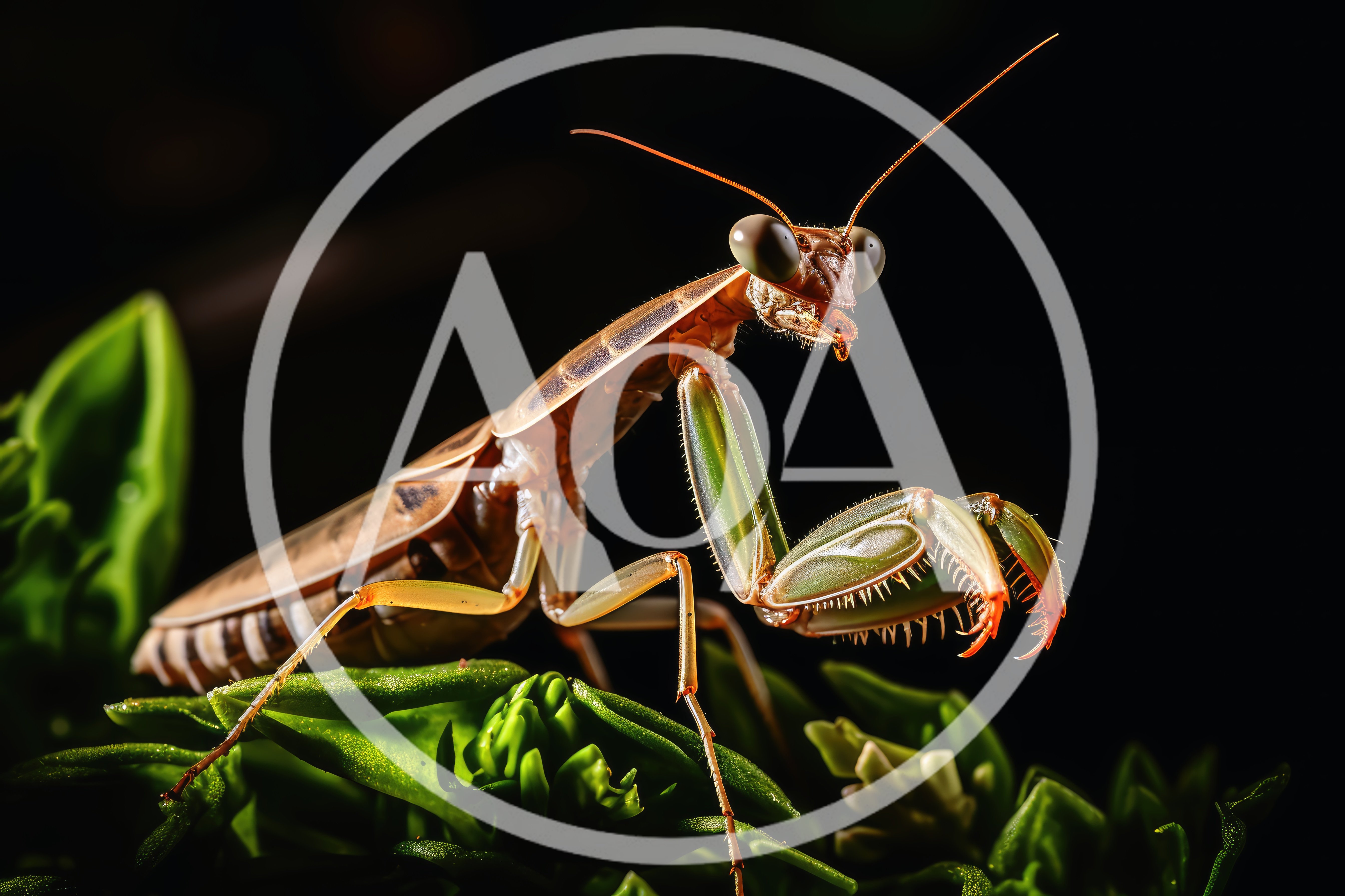 Macro Close Up Of A Praying Mantis