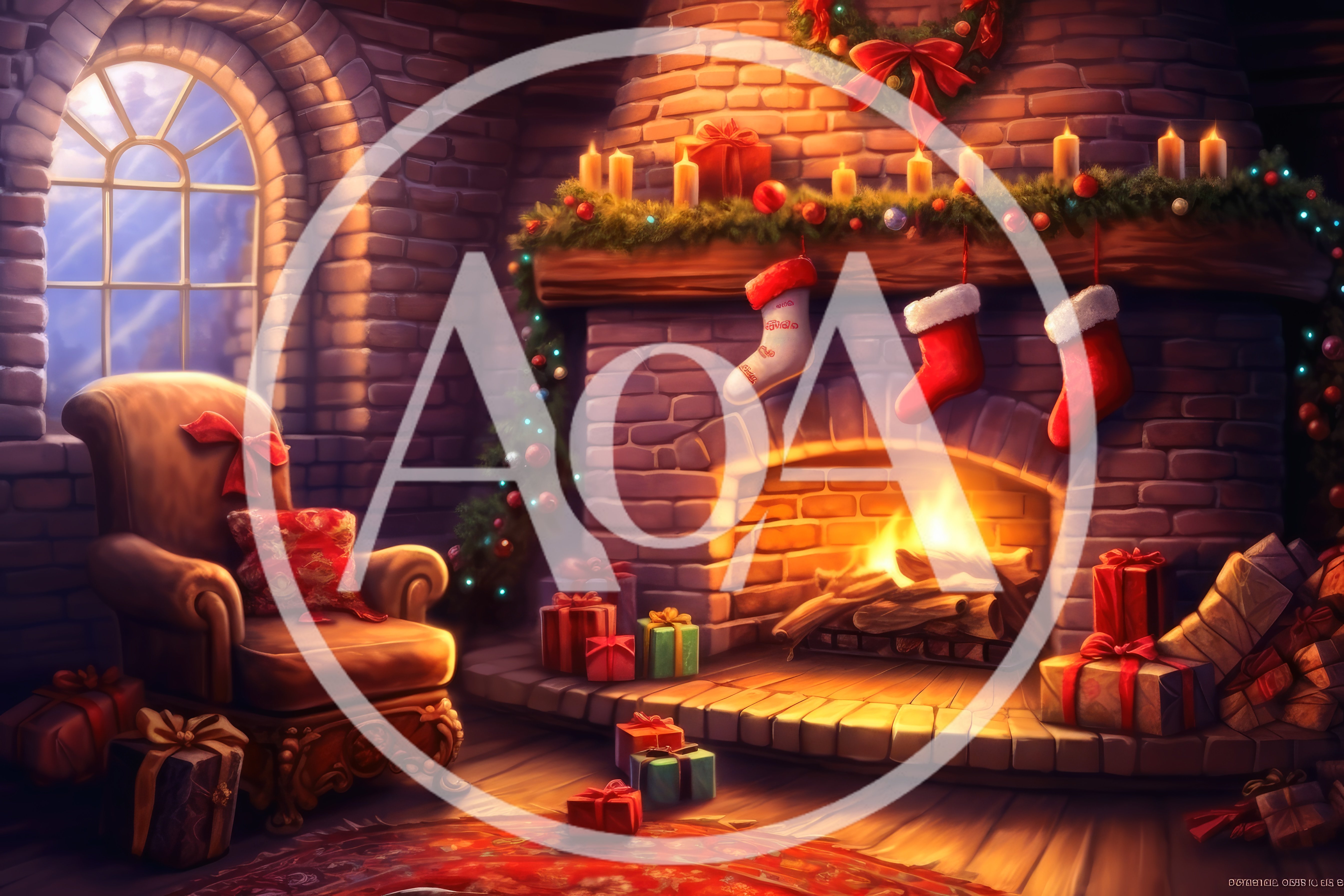 Cozy Christmas Living Room With Fireplace And Presents