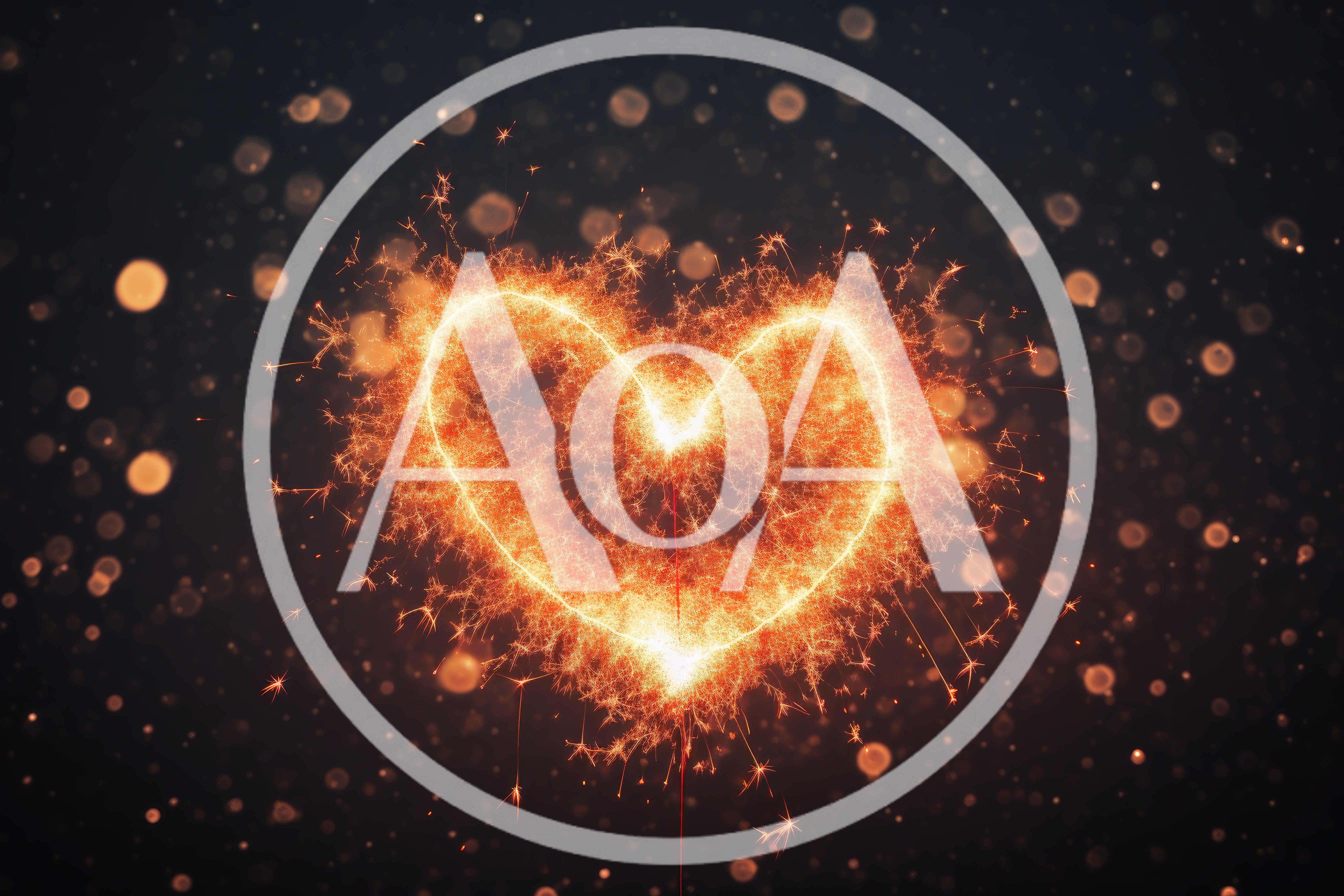 Glowing Sparkler Heart Shape Against Dark Background