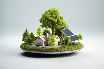 Miniature Eco Friendly House With Solar Panels