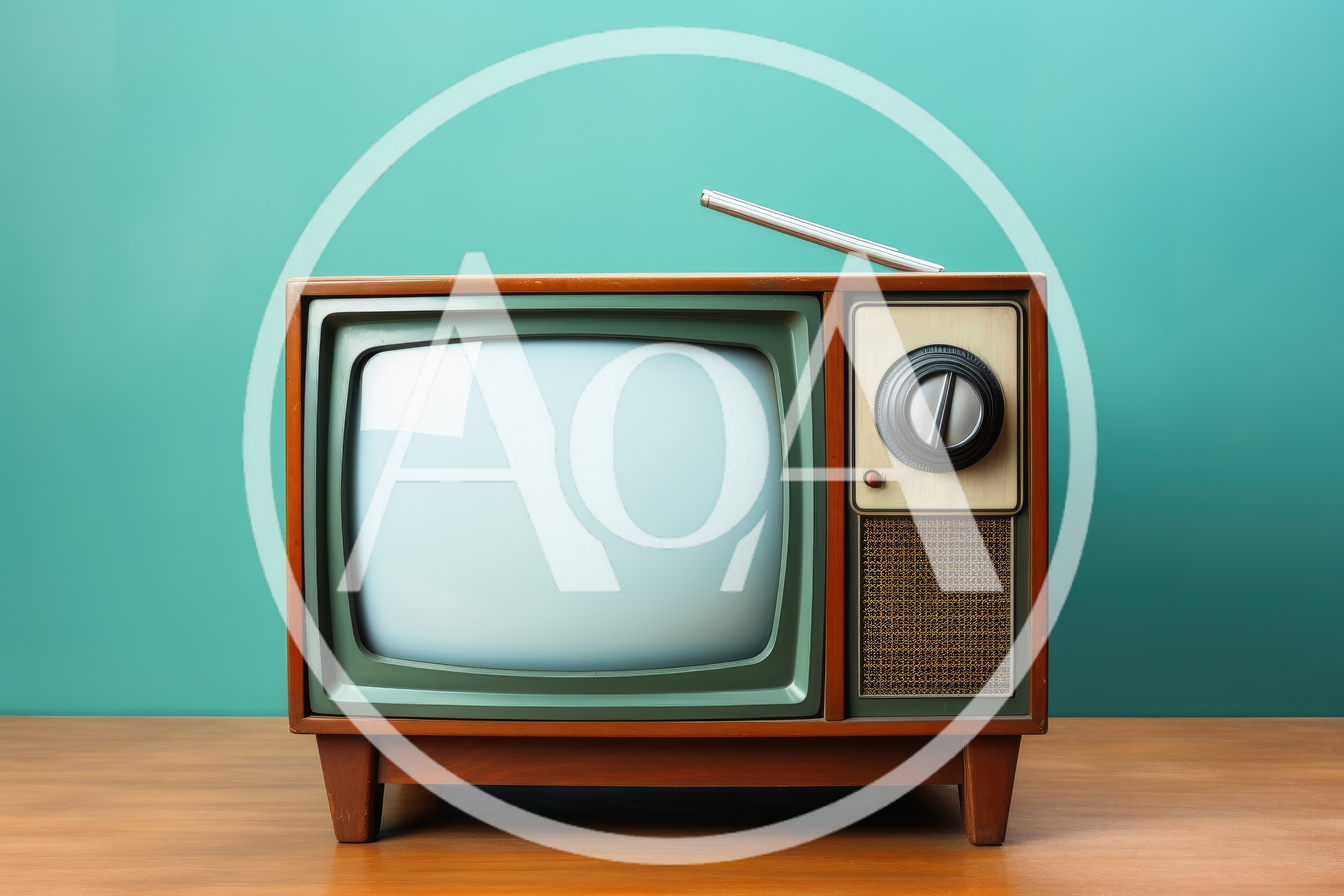 Vintage Retro Television Set On Wooden Table