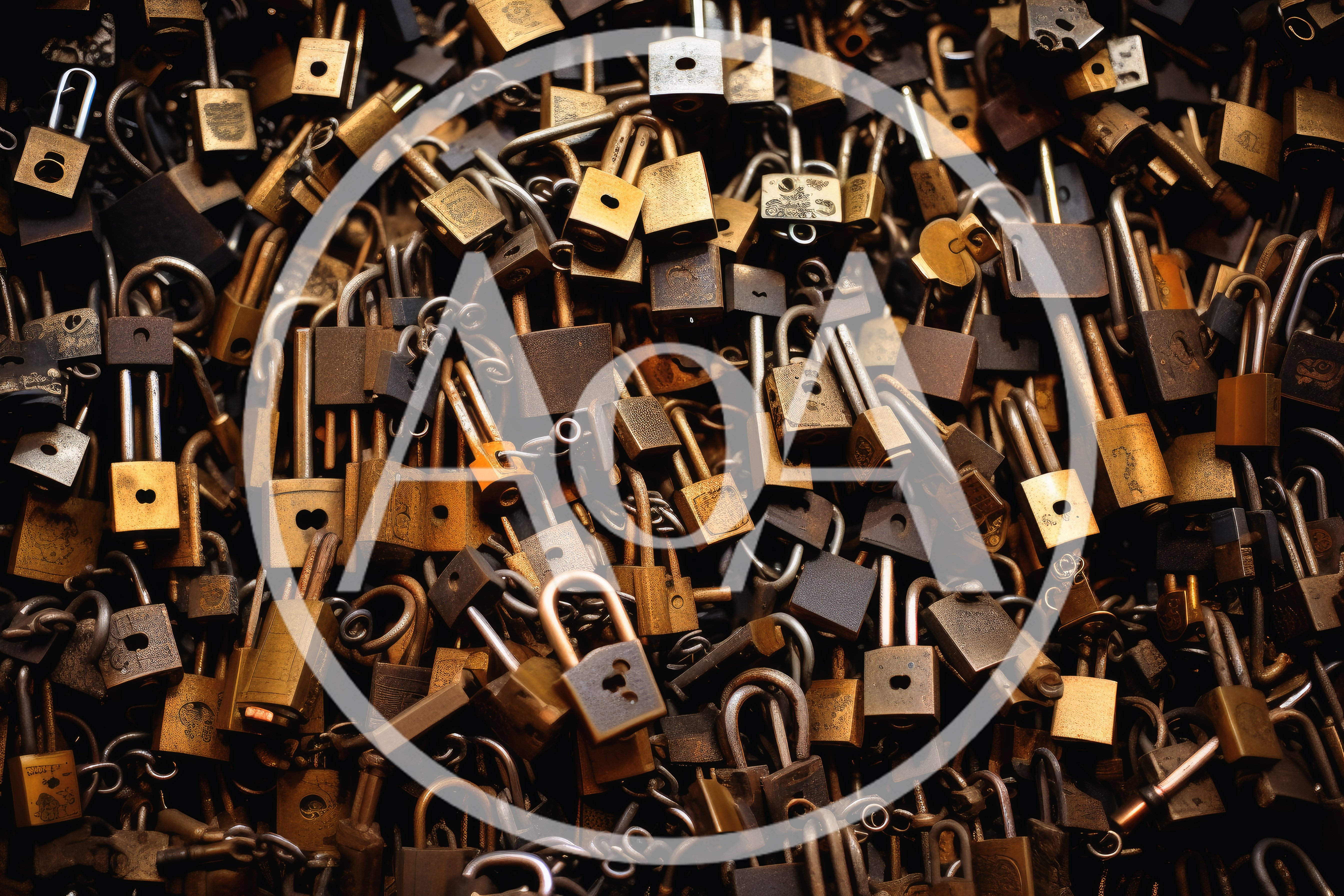 Pile Of Vintage Brass Padlocks