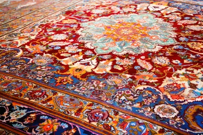 Intricate Persian Rug With Traditional Floral Patterns
