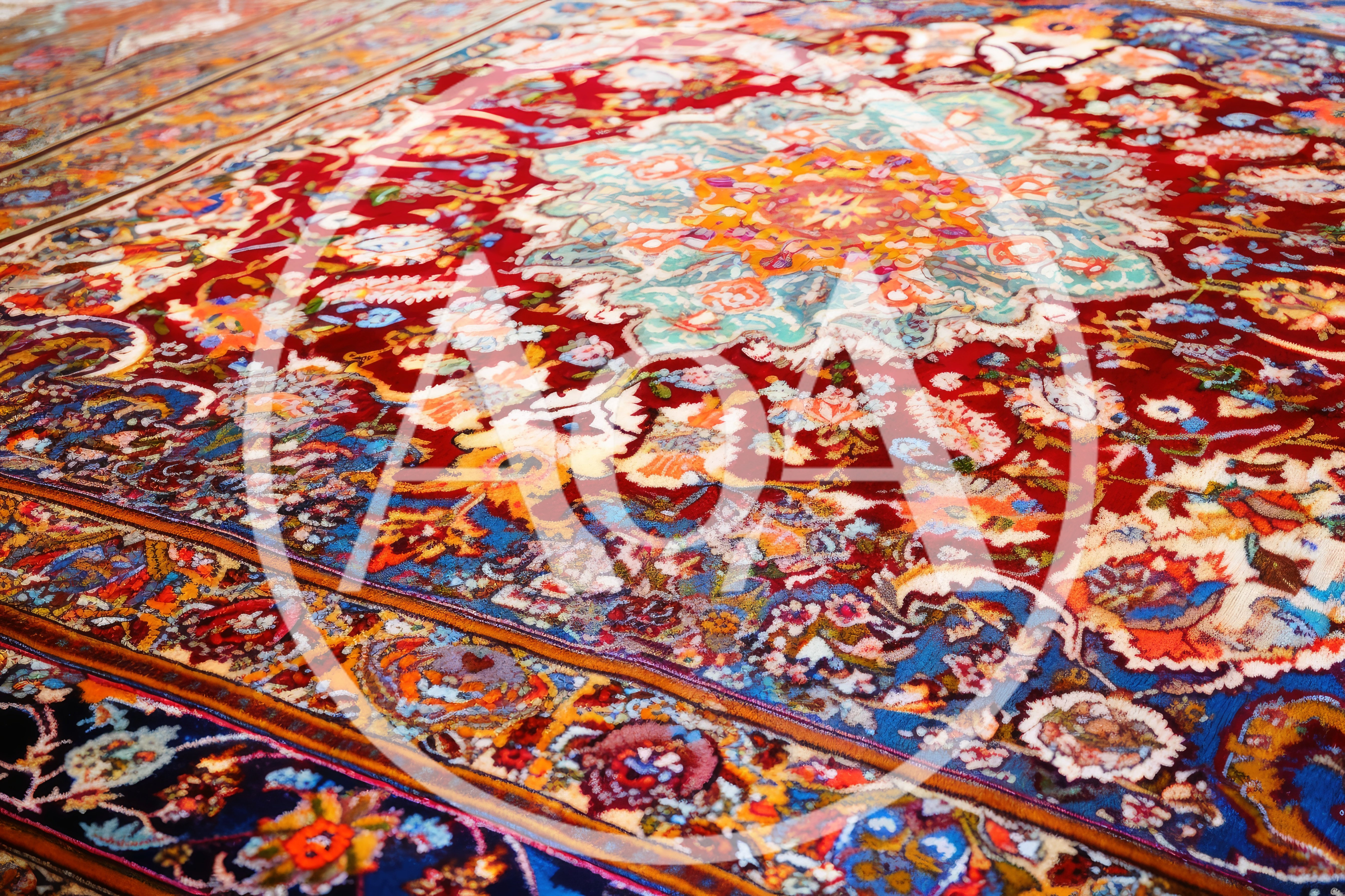 Intricate Persian Rug With Traditional Floral Patterns