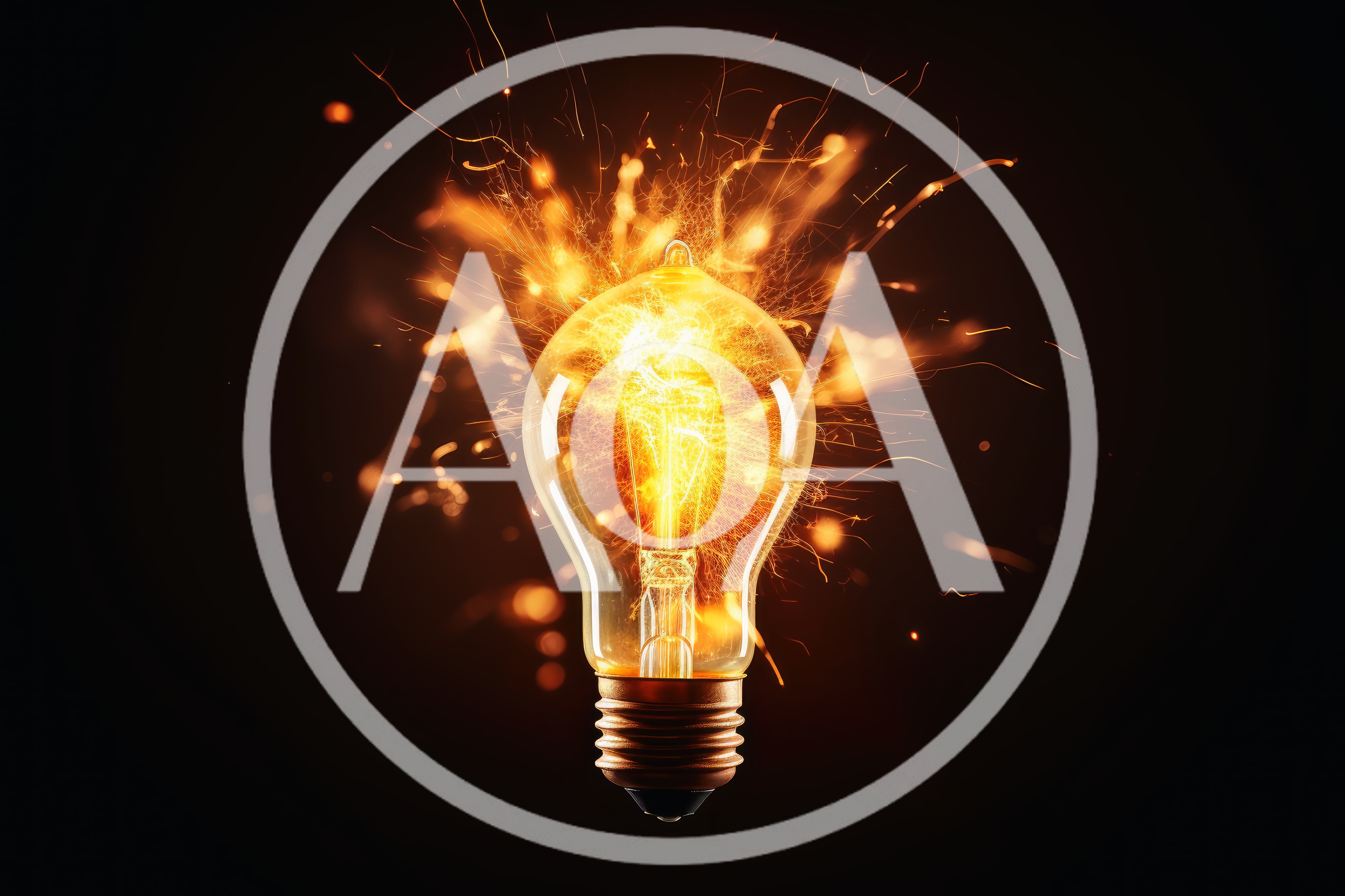 Glowing Light Bulb With Explosive Sparks