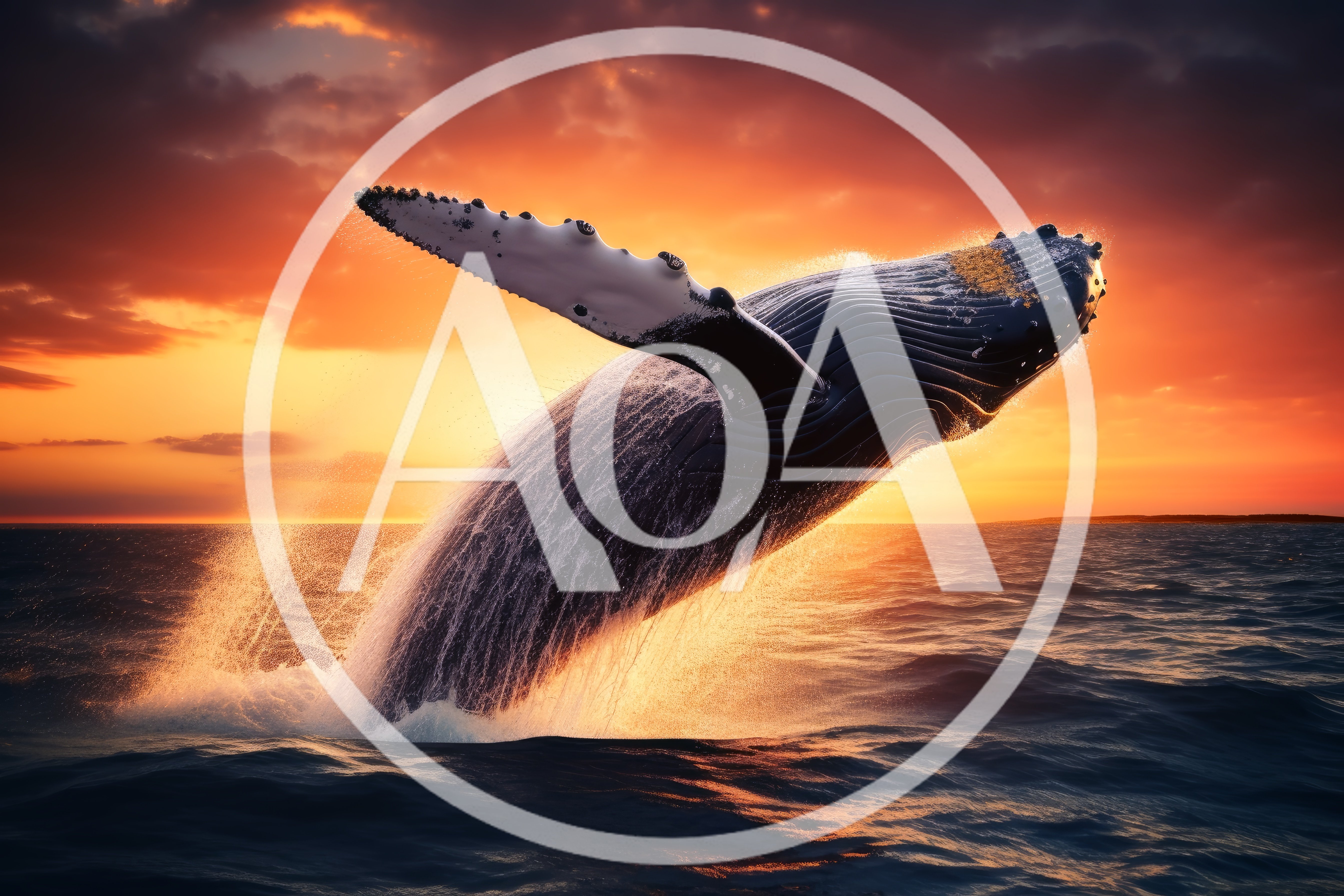 Humpback Whale Breaching During A Vibrant Sunset