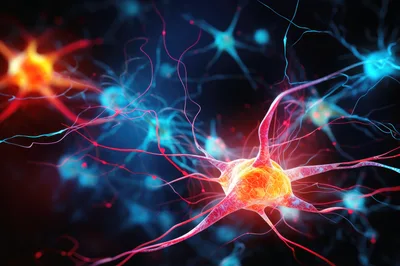 Neural Network Neurons Firing In Biological Brain