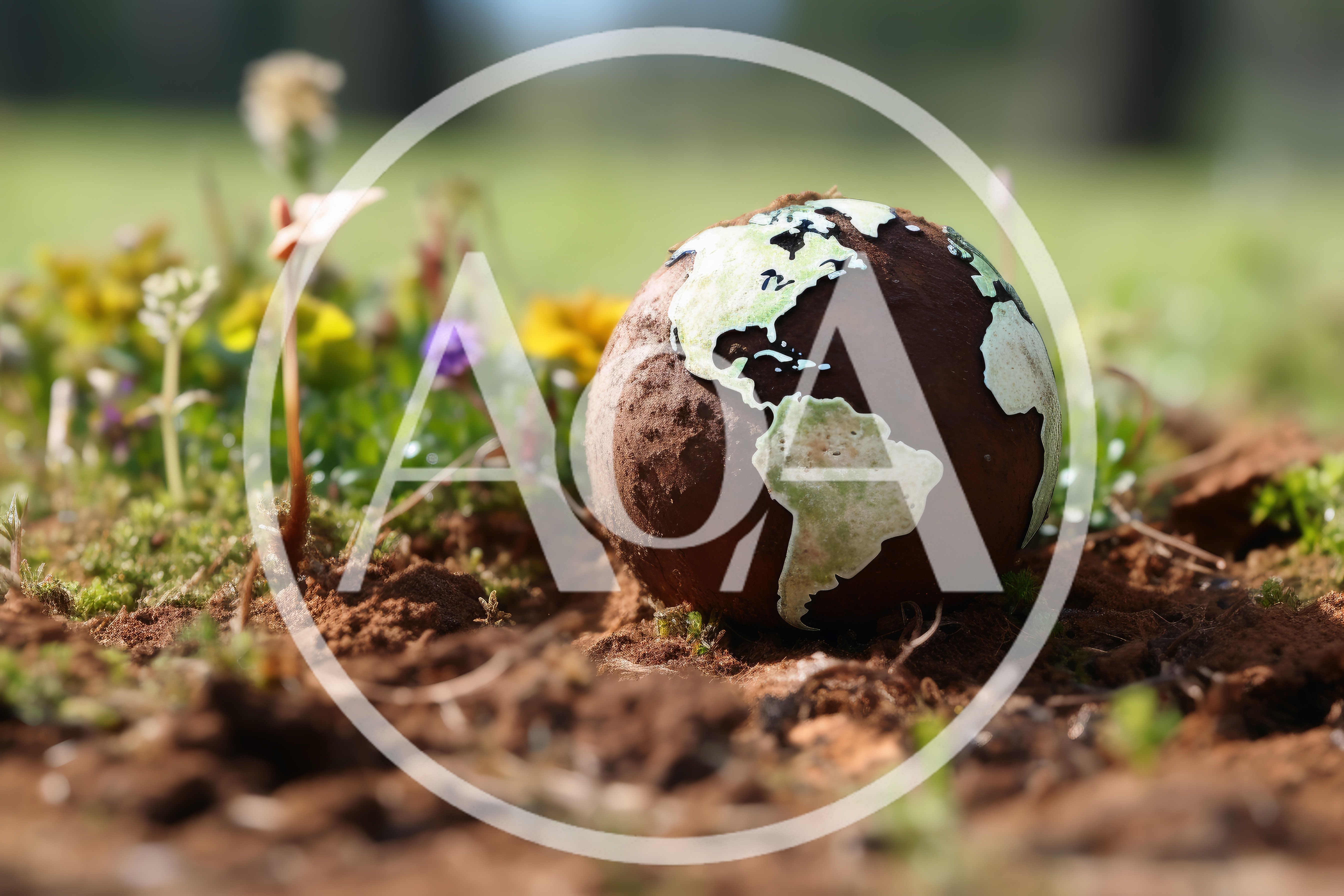 Earth Globe Made Of Soil In A Garden