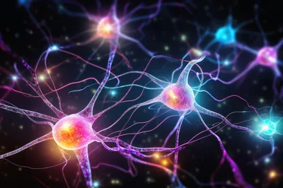 Digital Illustration Of Interconnected Neurons In A Neural Network