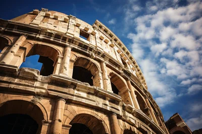 Low Angle View Of The Roman Colosseum
