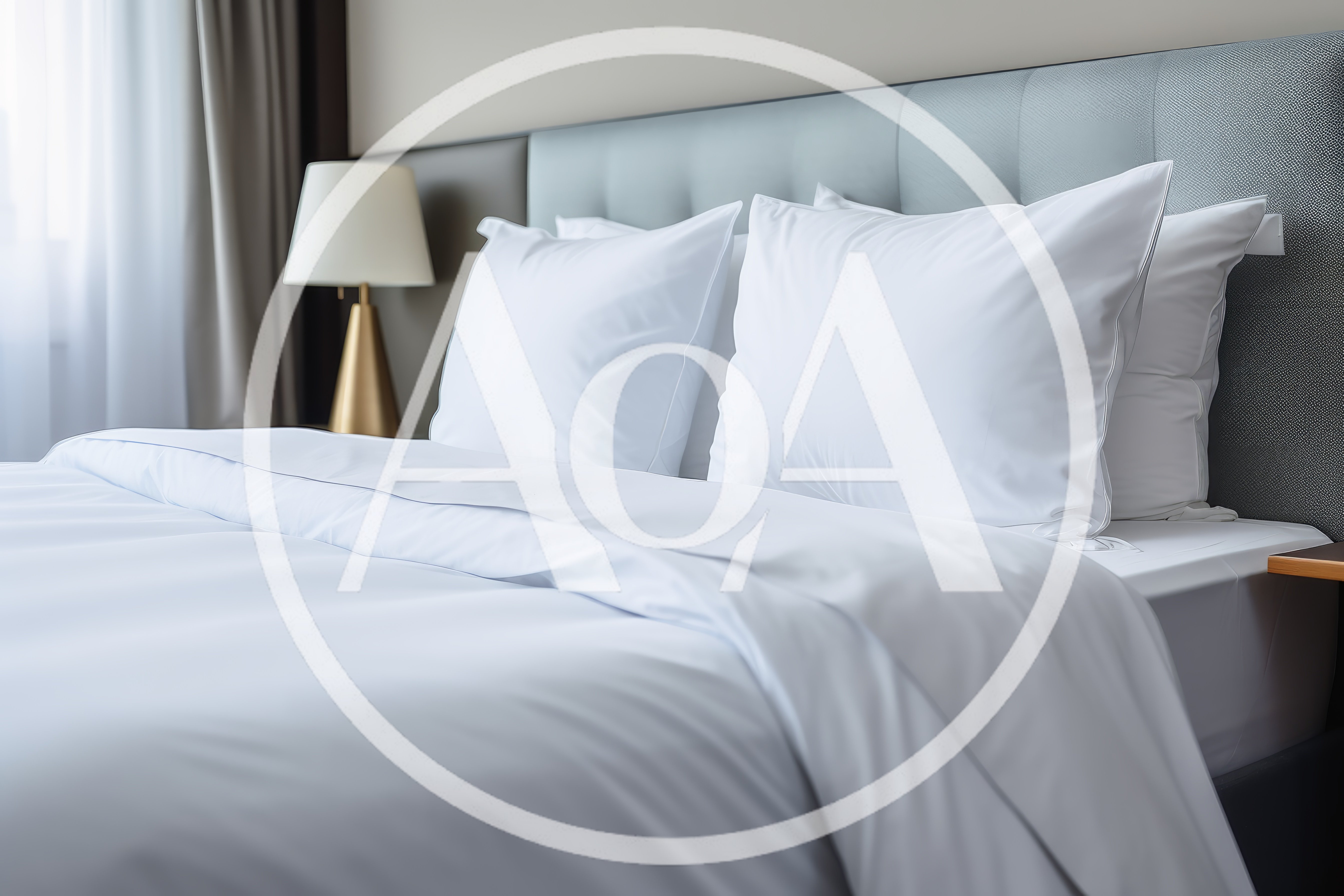 White Bedding With Pillows In A Modern Hotel Room