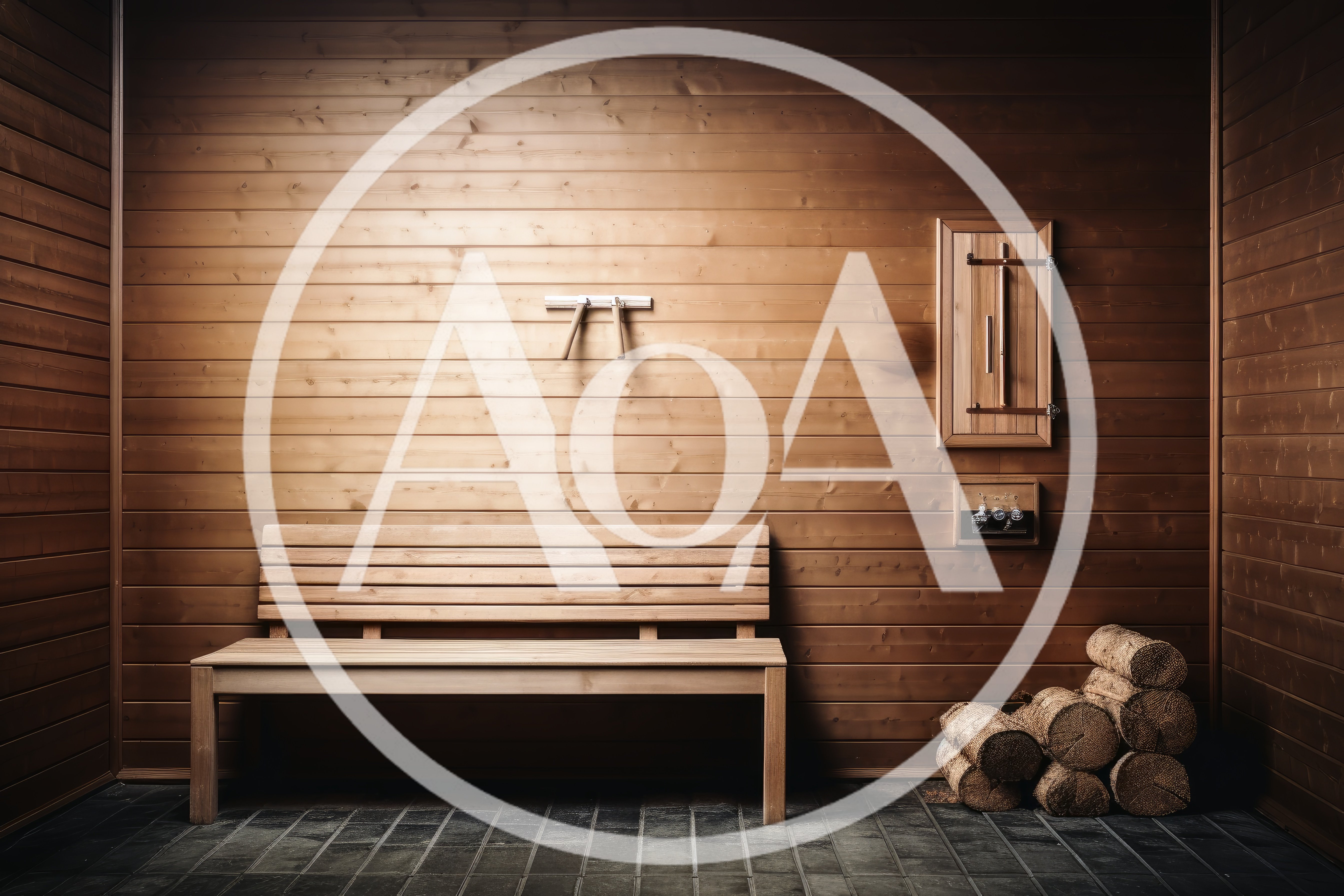 Empty Wooden Sauna Room With Bench And Firewood