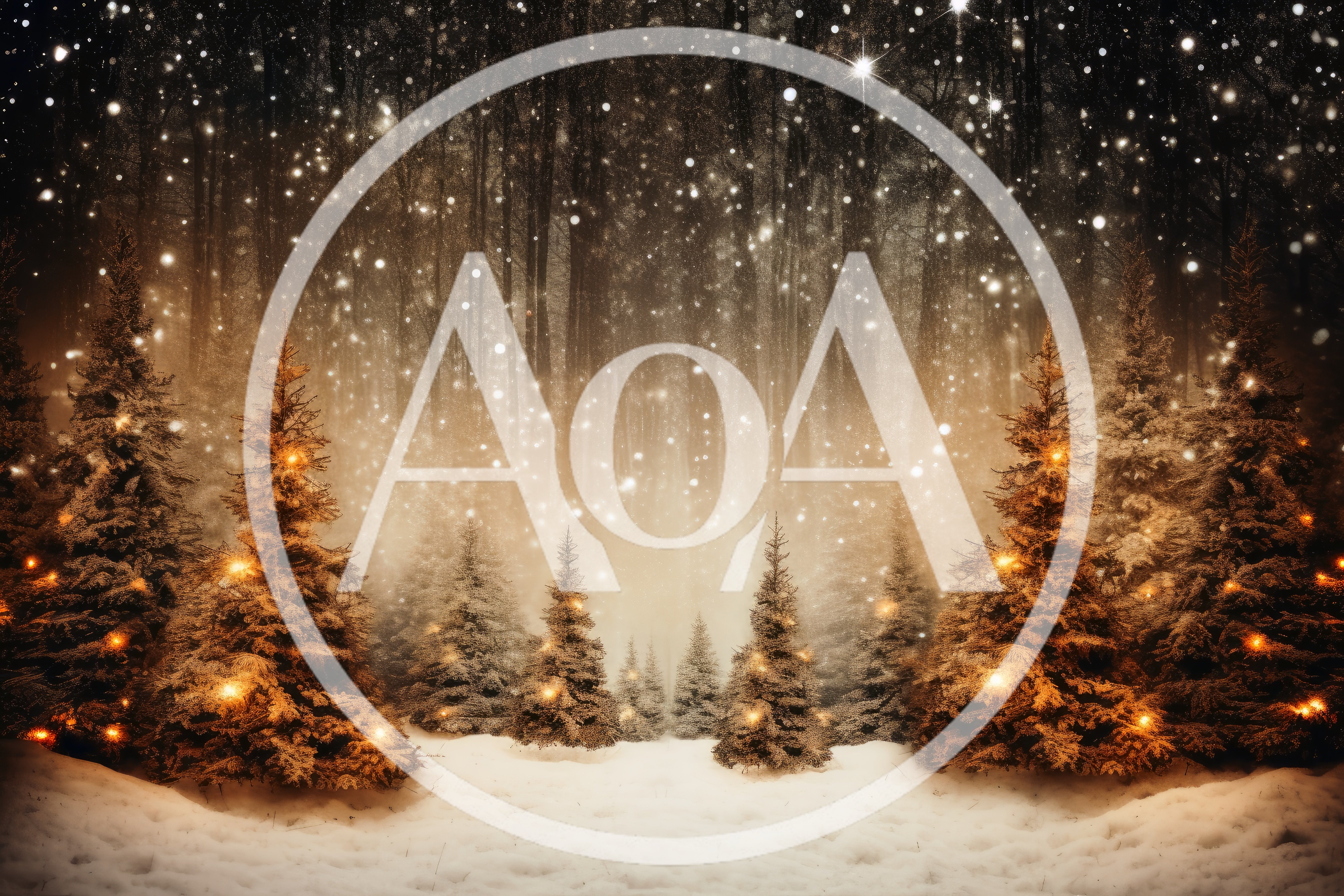 Enchanted Snowy Forest With Glowing Christmas Trees