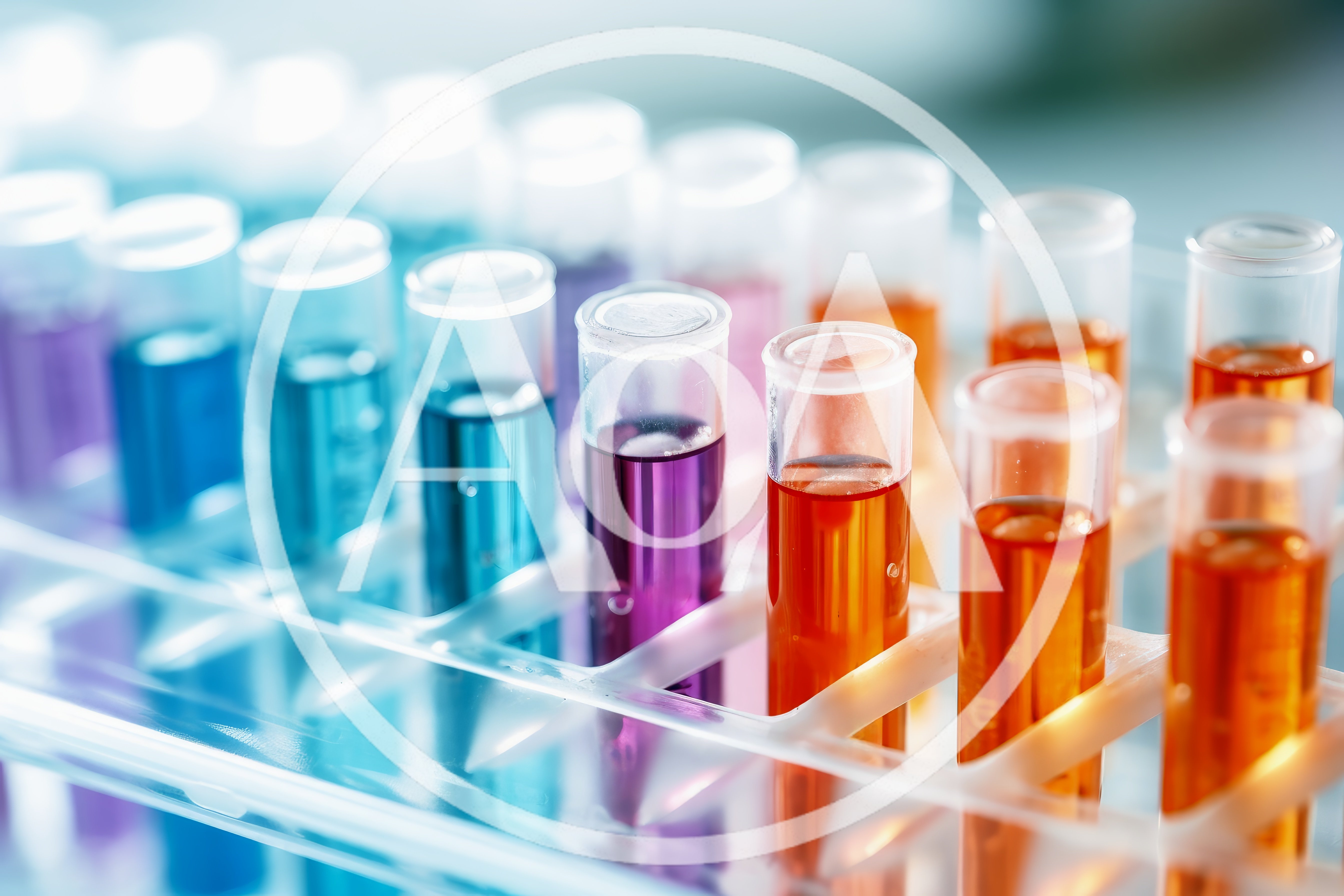 Laboratory Test Tubes Filled With Colorful Chemical Solutions