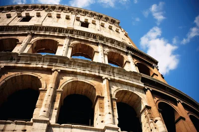 Low Angle View Of The Ancient Roman Colosseum