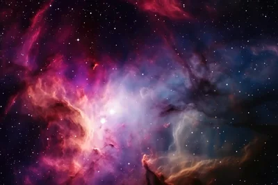 Vibrant Deep Space Nebula With Glowing Stars