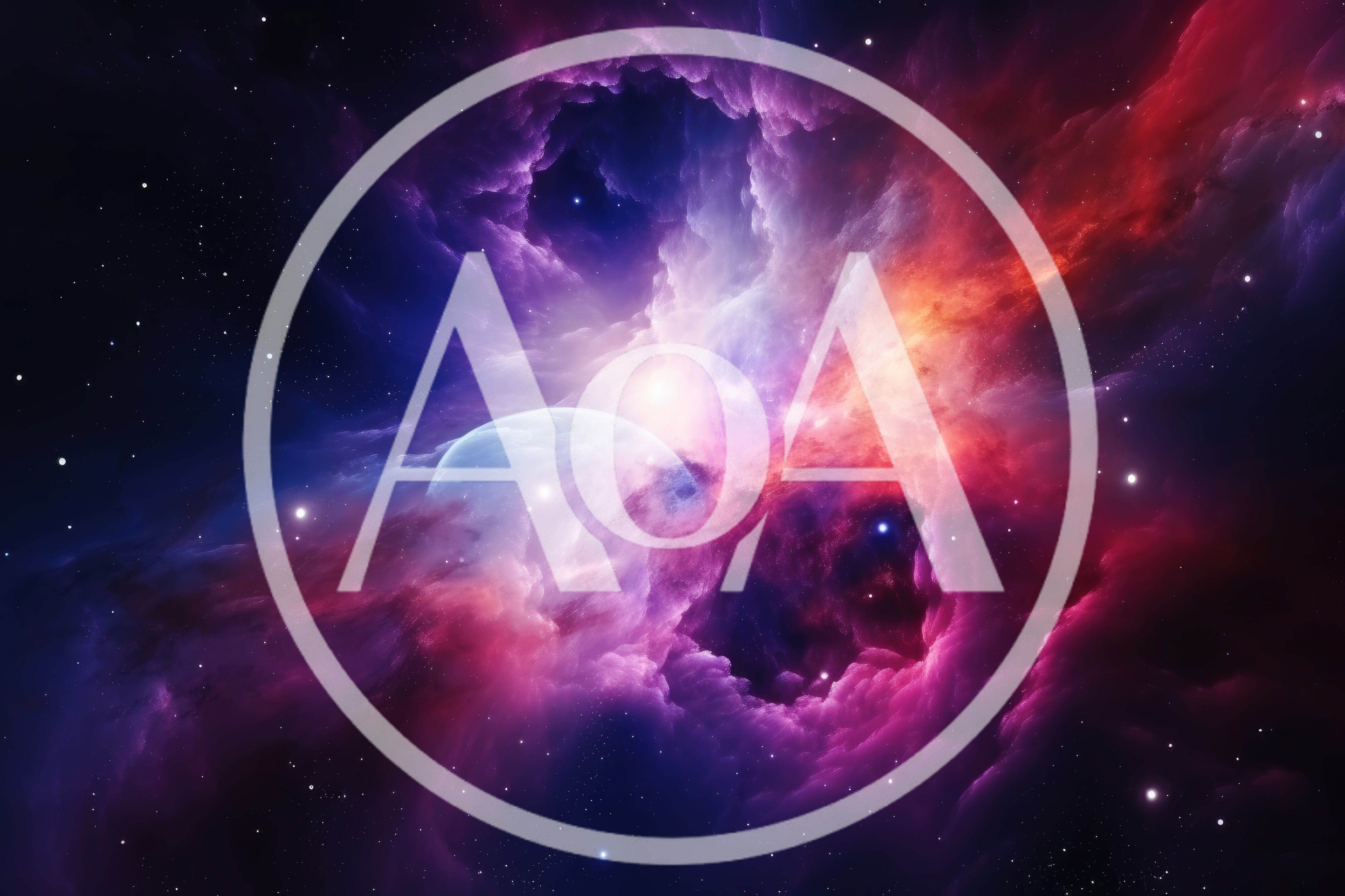 Abstract Cosmic Nebula With Glowing Planet In Space