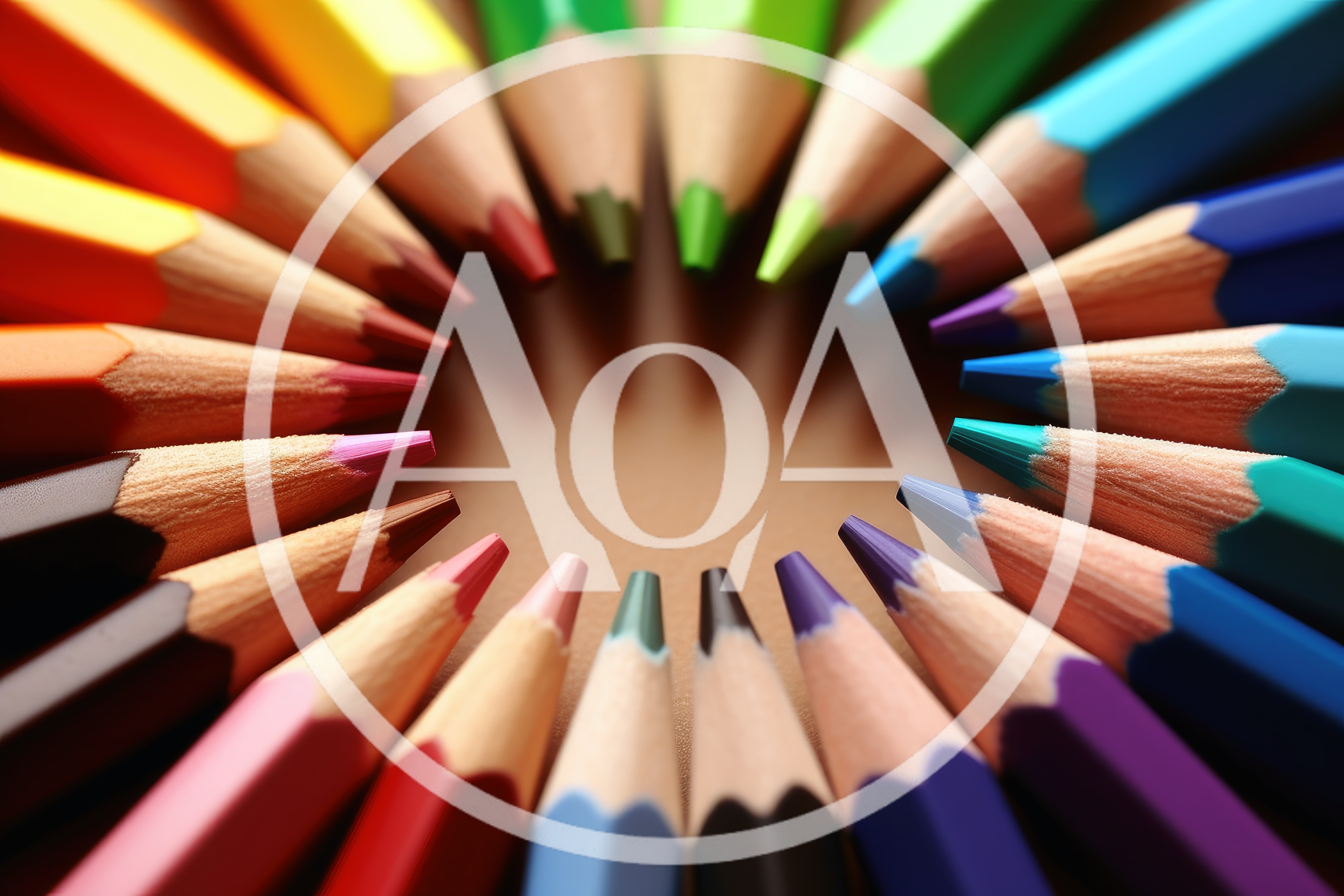 Colored Pencils Arranged In A Circular Pattern
