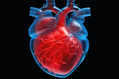 3D Render Of Human Heart Anatomy