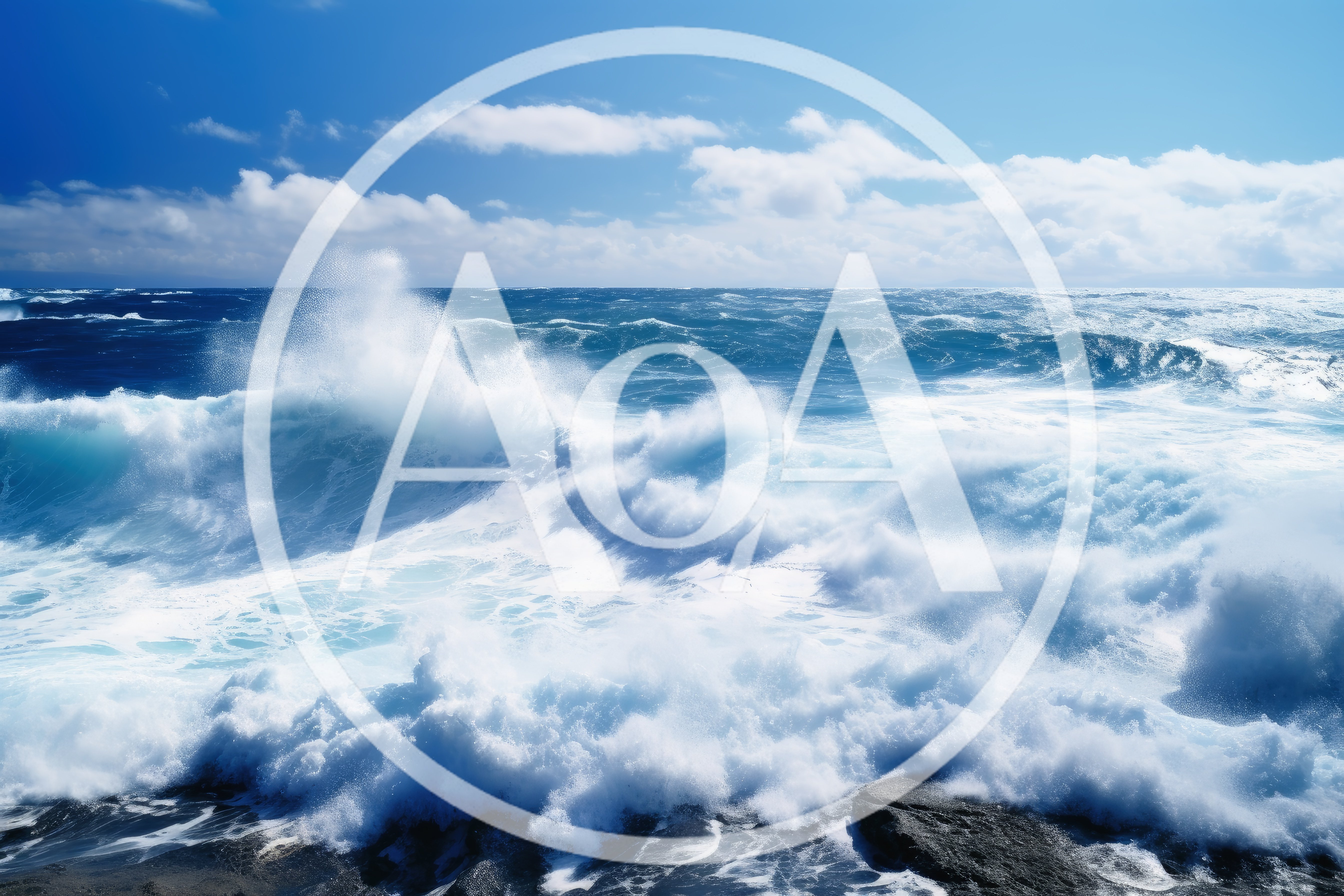 Powerful Ocean Waves Crashing Against Rocky Shoreline