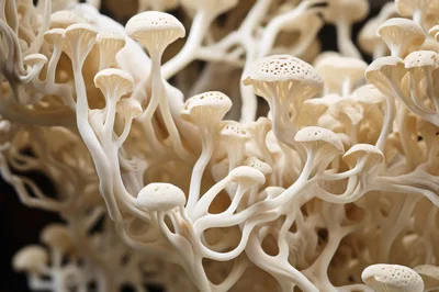 Close Up Of White Coral Mushrooms