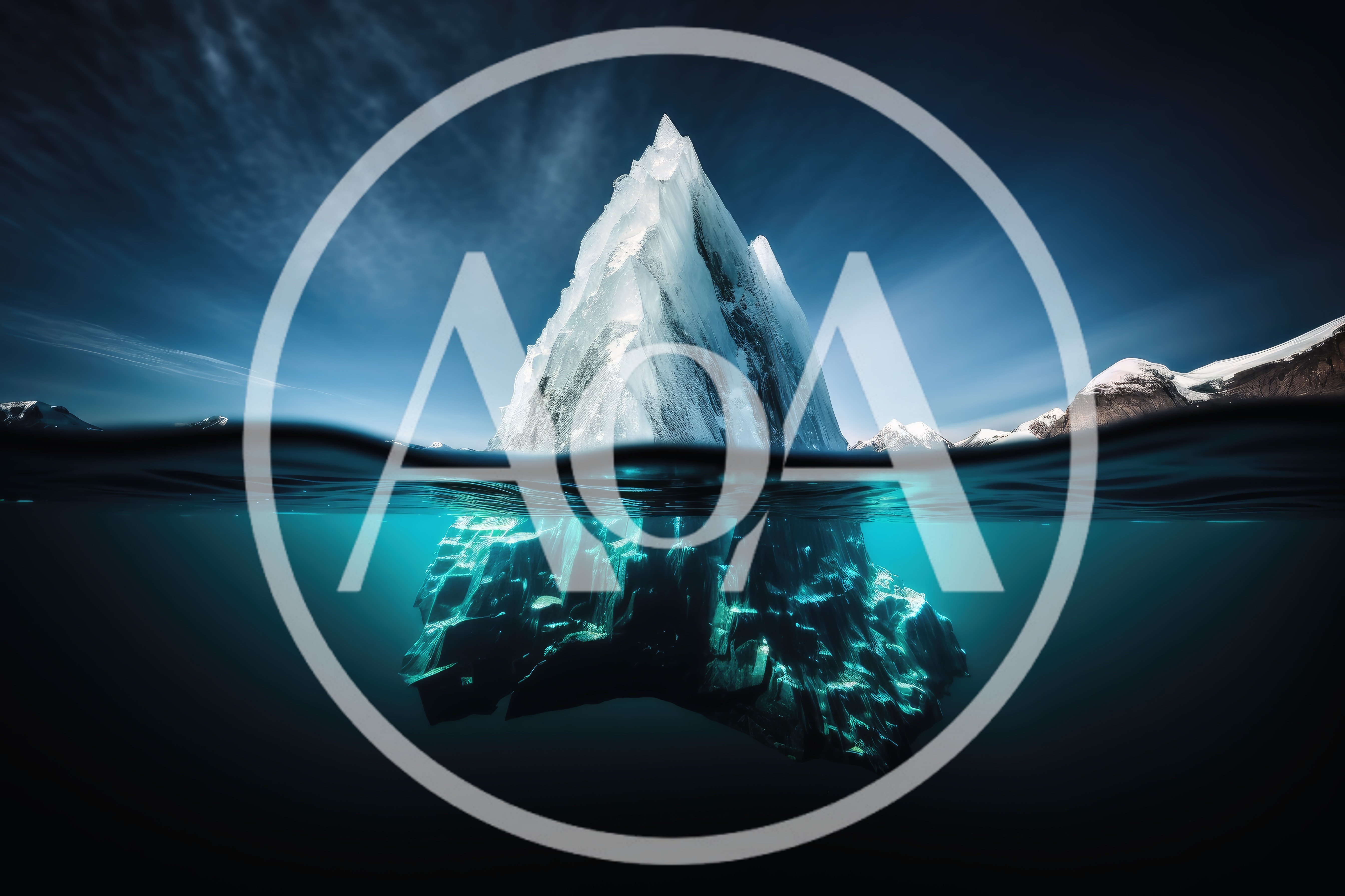 Split Level View Of A Massive Arctic Iceberg