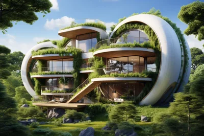 Futuristic Eco Friendly Circular Residential Architecture