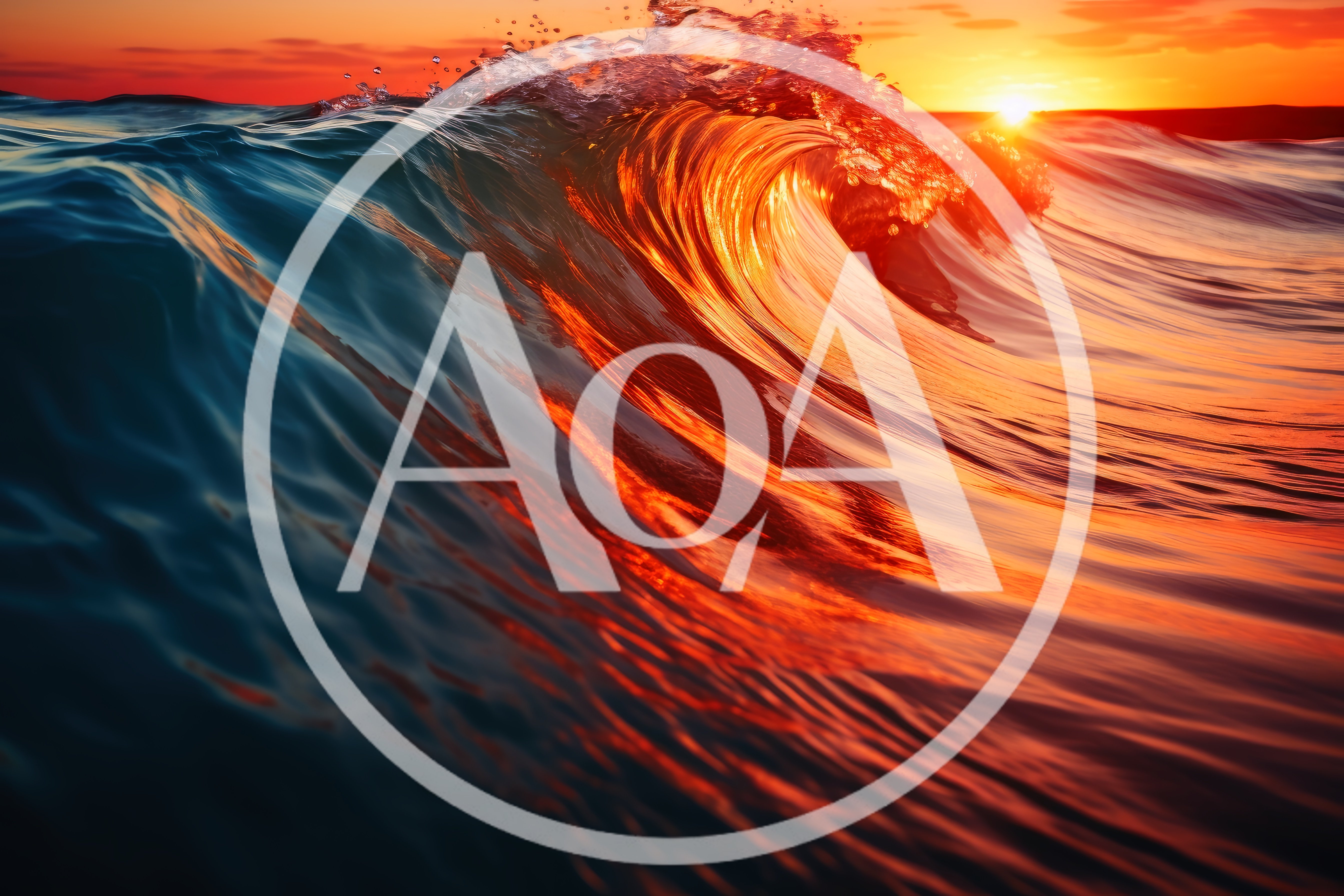 Golden Hour Ocean Wave Breaking At Sunset