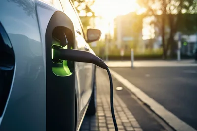 Electric Vehicle Charging At A Public Station