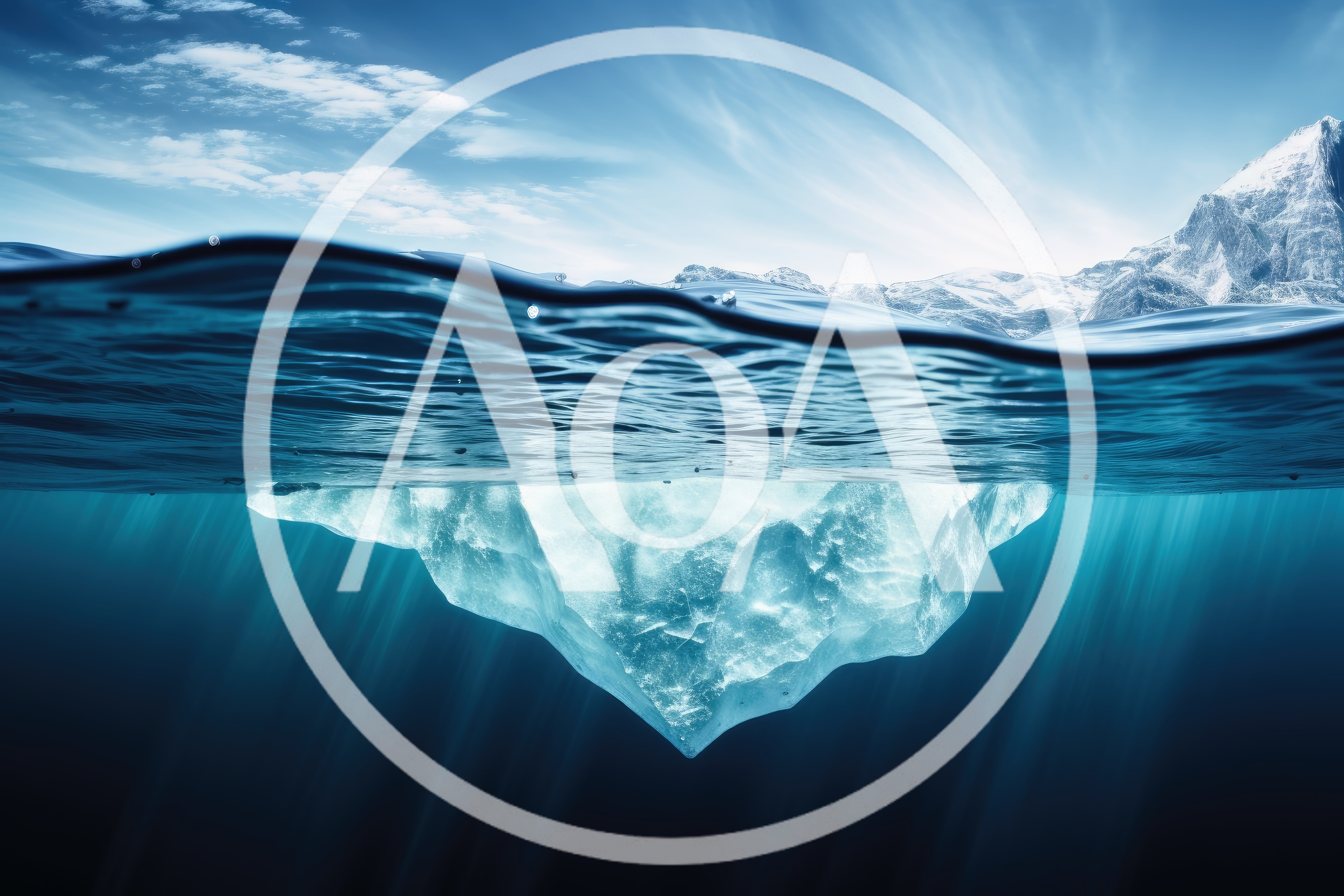 Underwater View Of A Massive Floating Iceberg