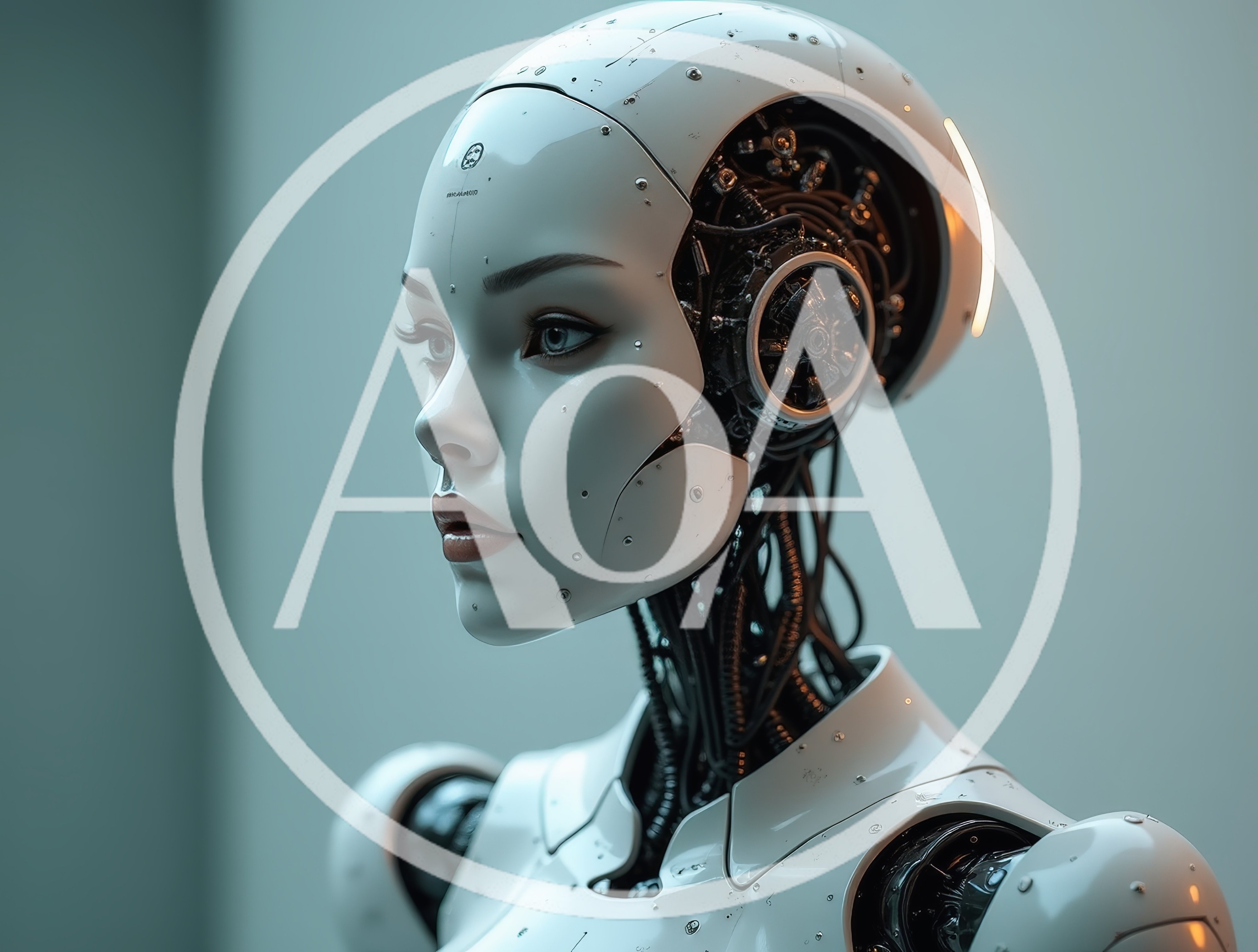 Portrait Of A Futuristic Humanoid Female Robot
