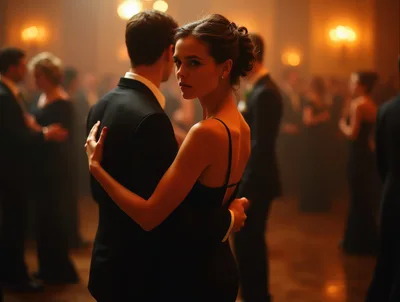 Elegant Couple Dancing At A Formal Evening Gala