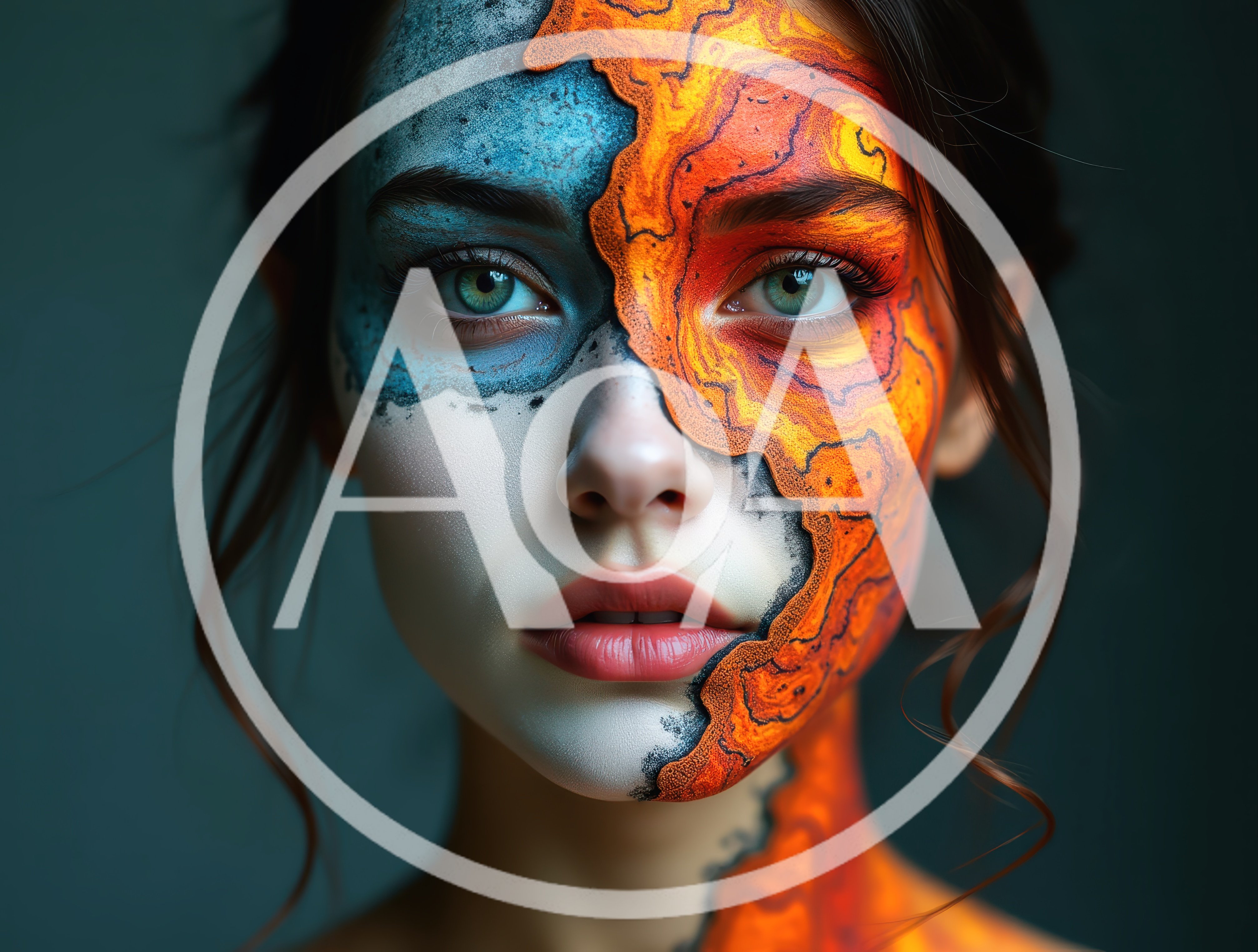Portrait Of A Woman With Artistic Face Paint