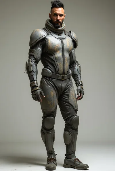 Futuristic Soldier Standing In Tactical Armor