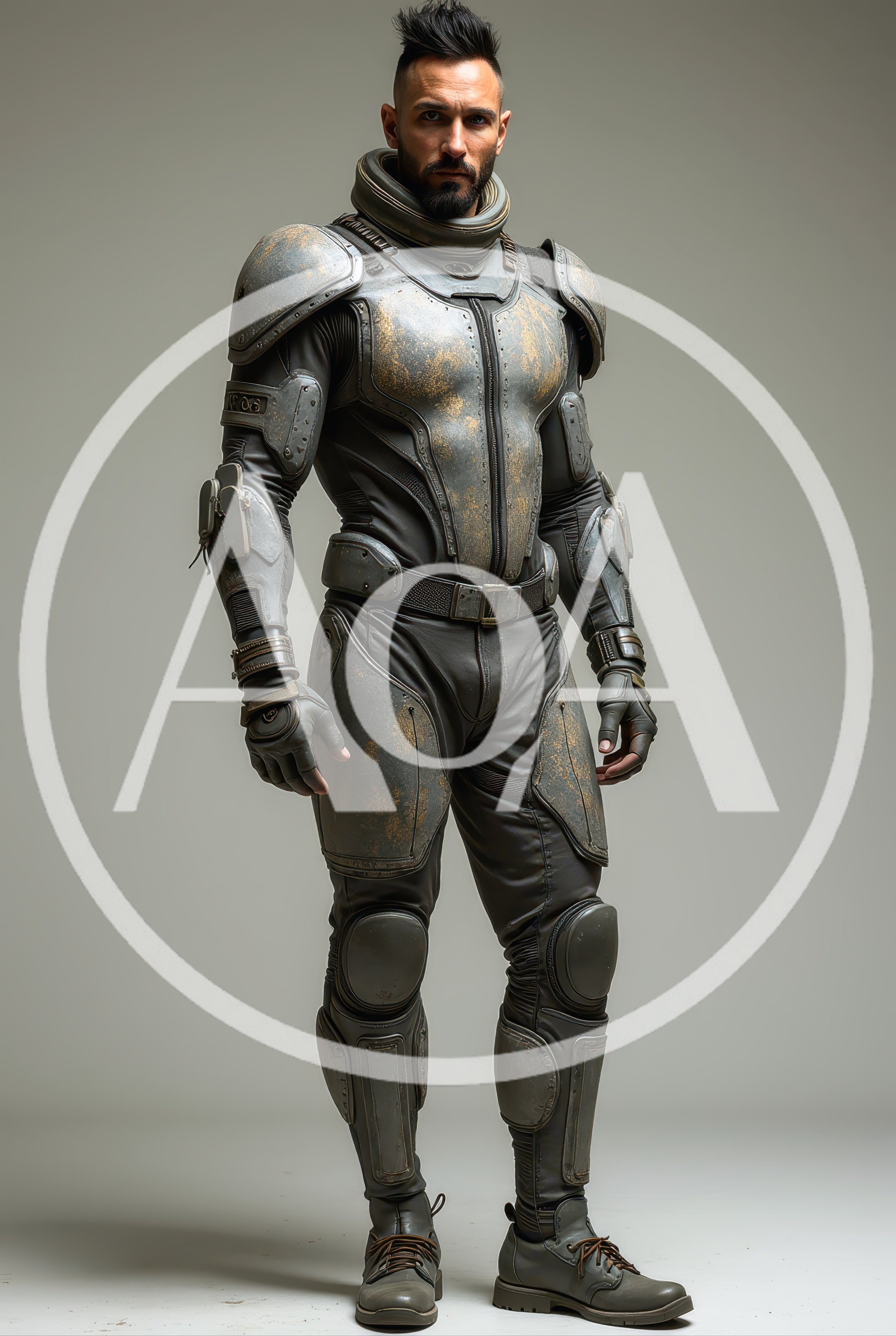 Futuristic Soldier Standing In Tactical Armor
