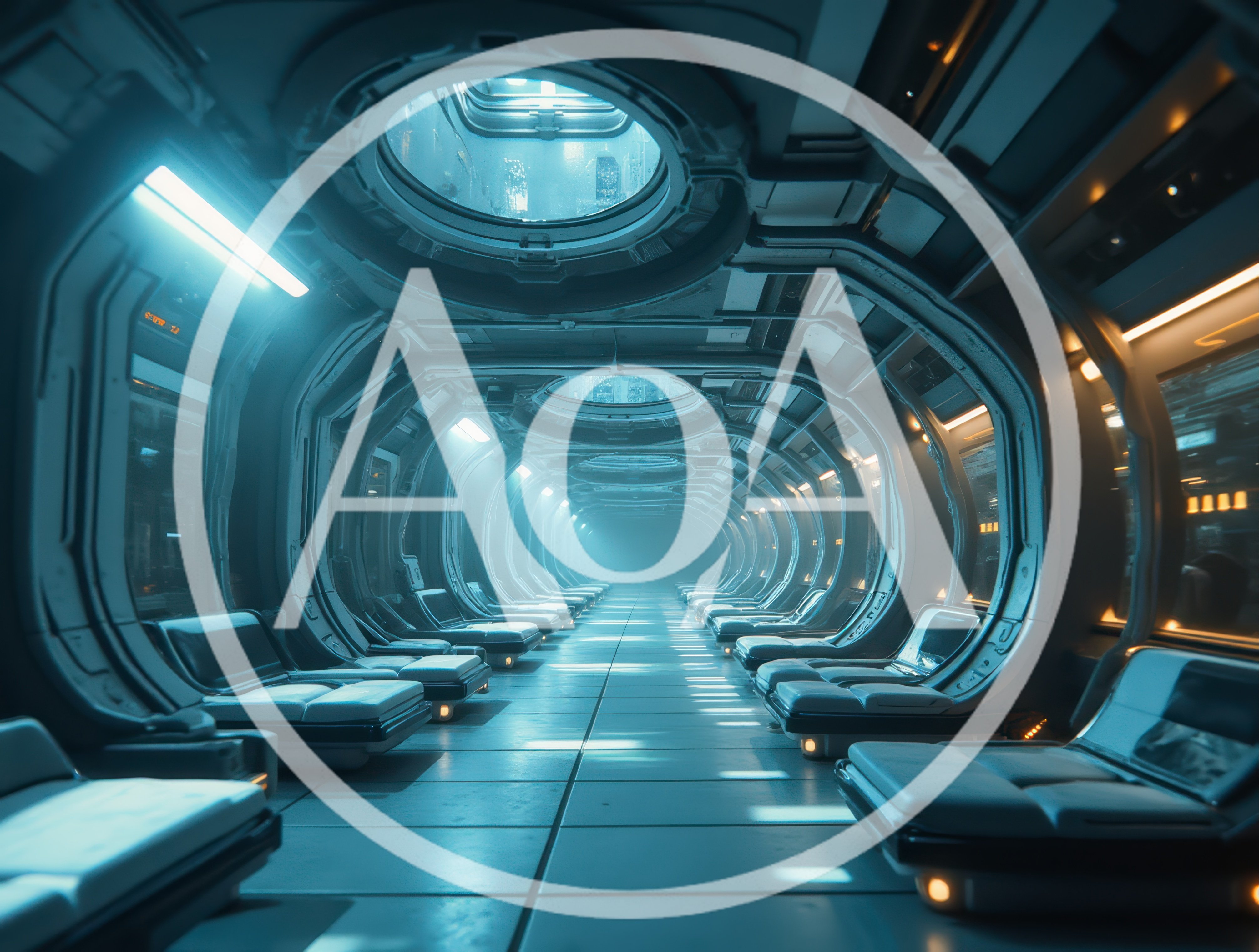 Futuristic Spaceship Corridor With Sleeping Pods