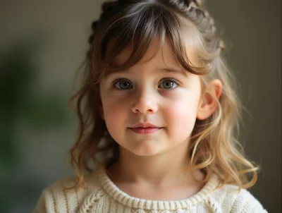 Portrait Of A Young Girl With Wavy Hair