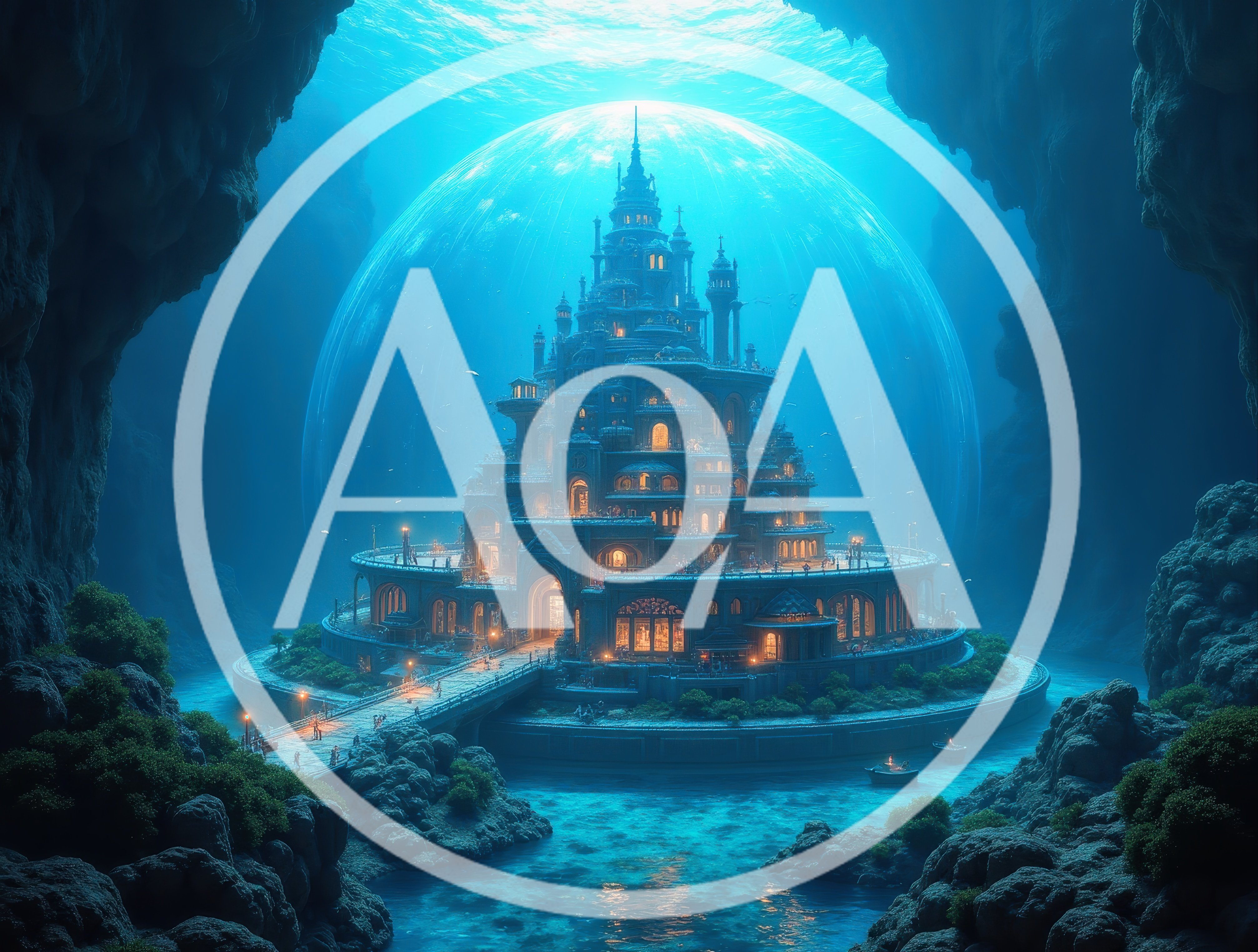 Underwater Fantasy Castle Inside A Protective Glass Dome