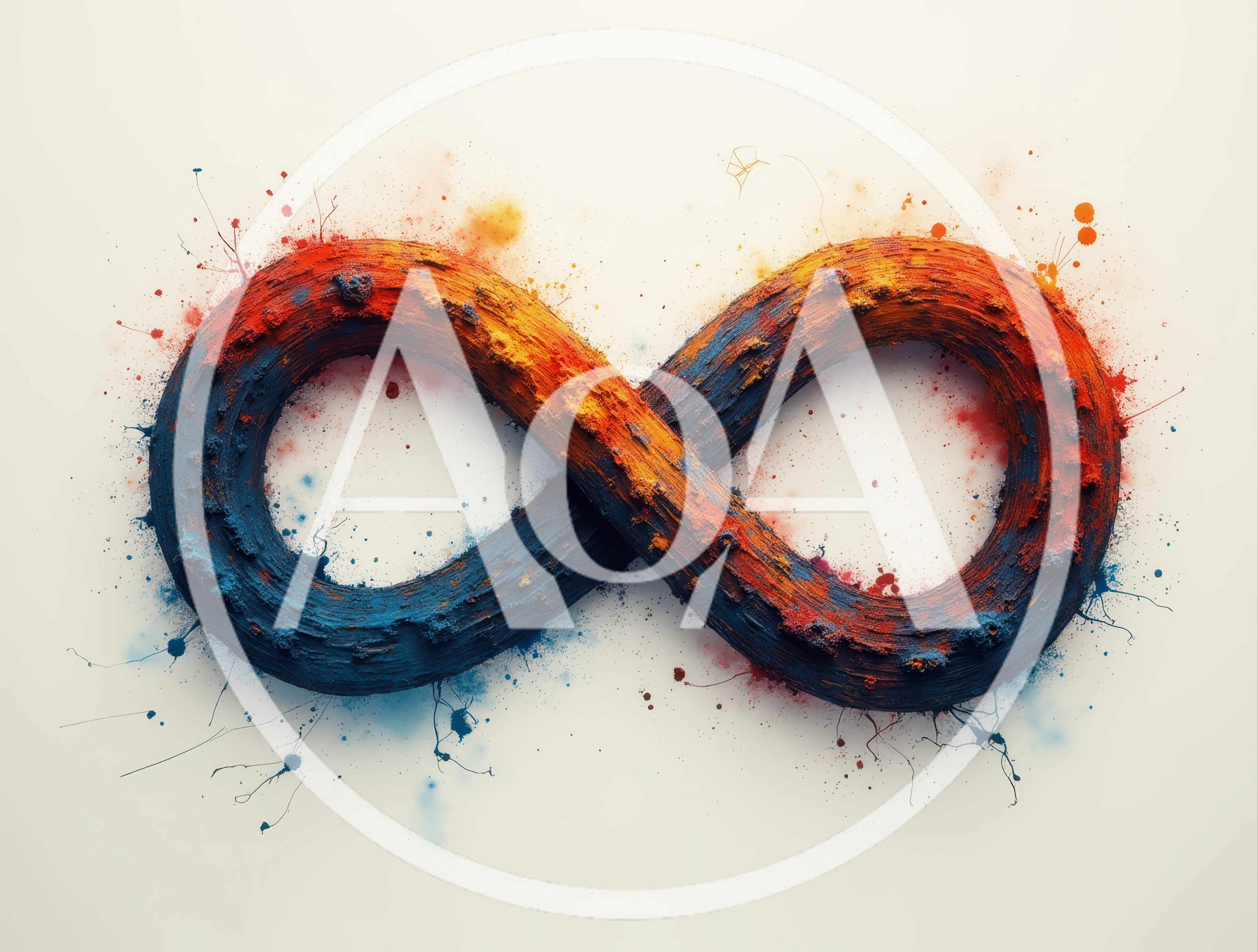 Abstract Infinity Symbol With Vibrant Paint Splatter Texture