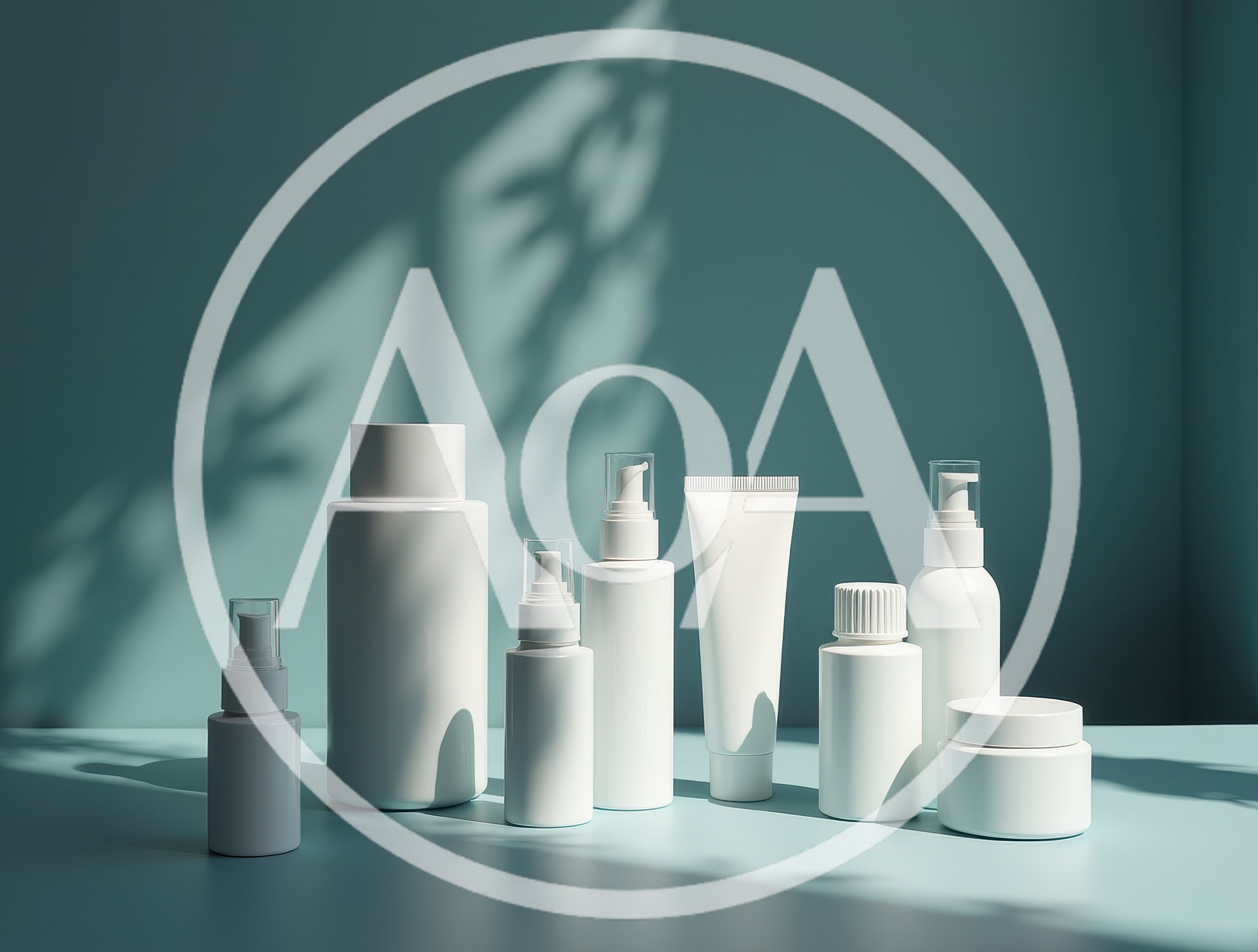 Collection of Blank White Cosmetic Bottles and Tubes