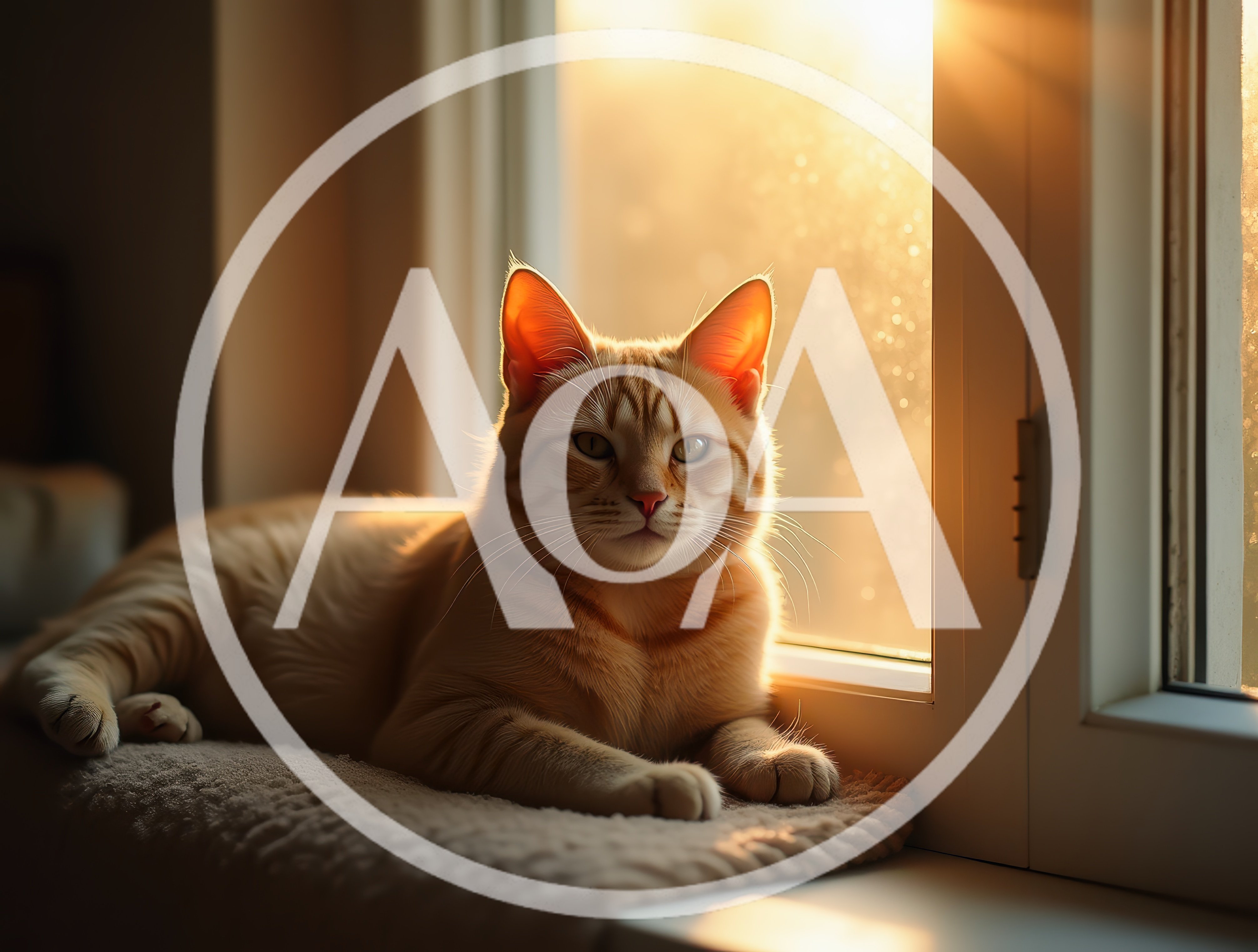 Ginger Tabby Cat Resting on a Sunny Windowsill