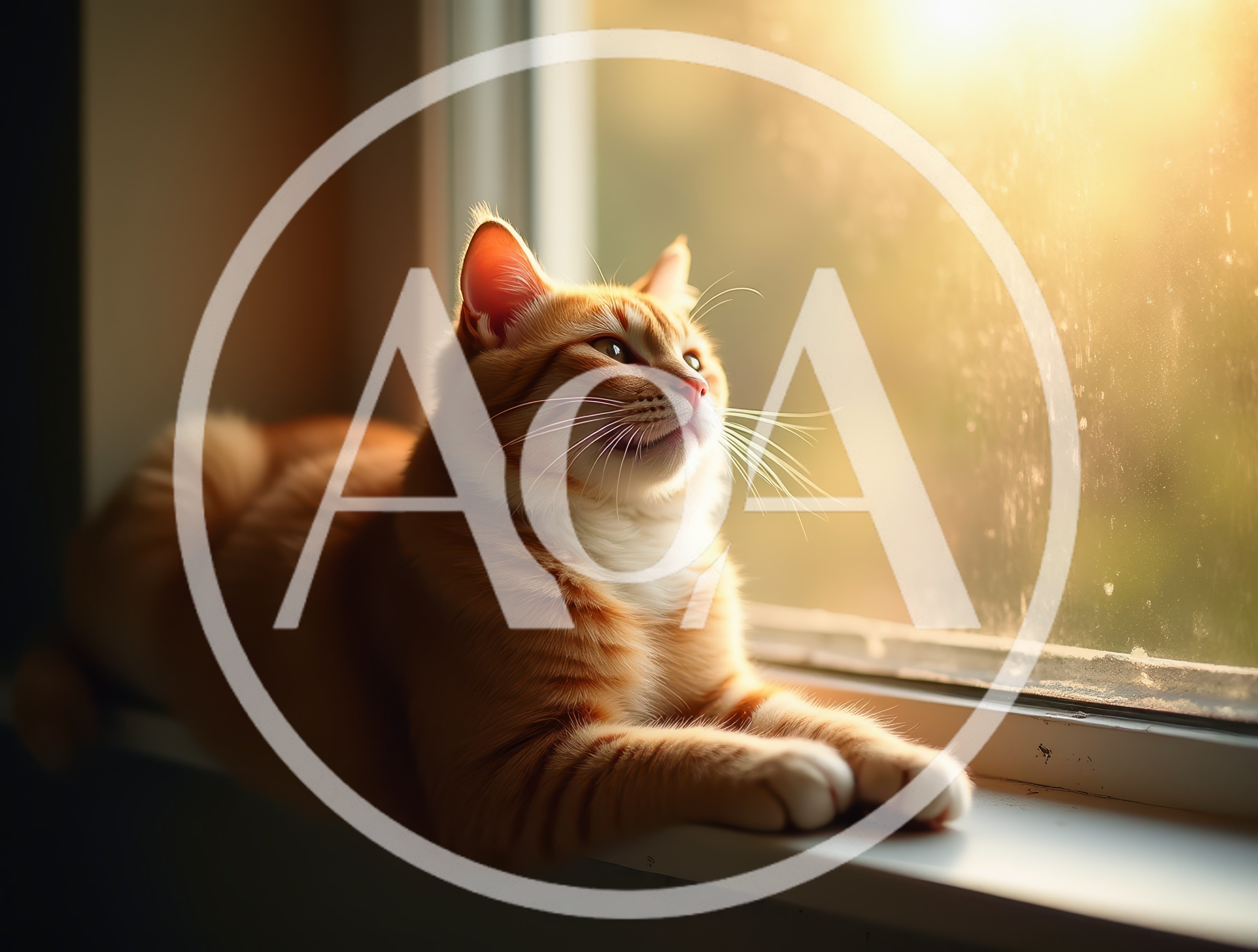 Ginger Tabby Cat Resting On A Sunny Windowsill